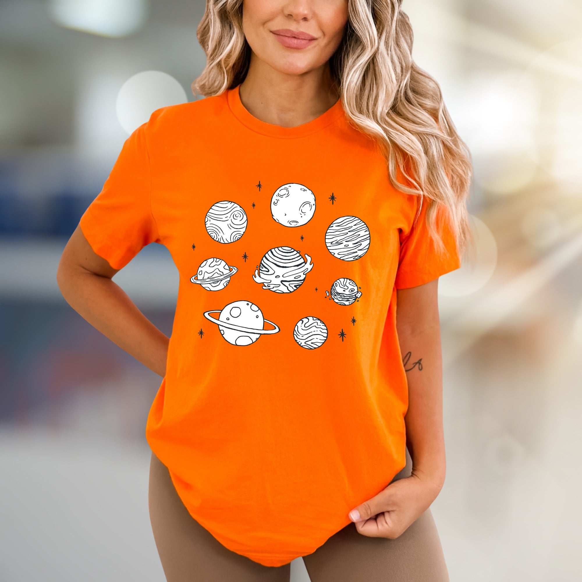 Cosmic Planets Graphic Tee, A Celestial Pick for Stargazers