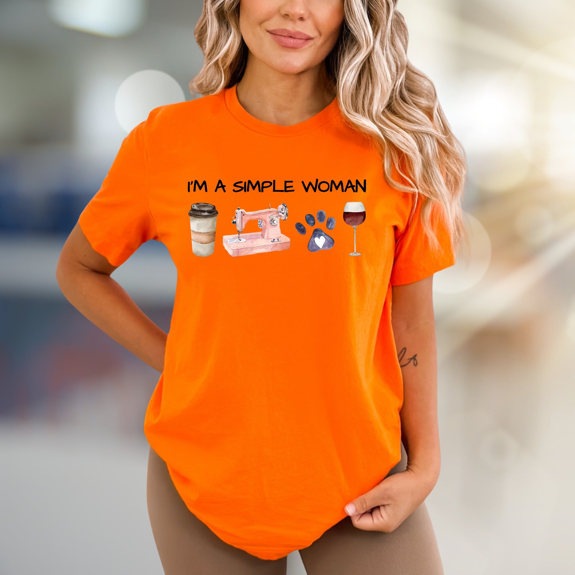 "I'm a Simple Woman" Lifestyle Graphic Tee, a Unique Pick for Her