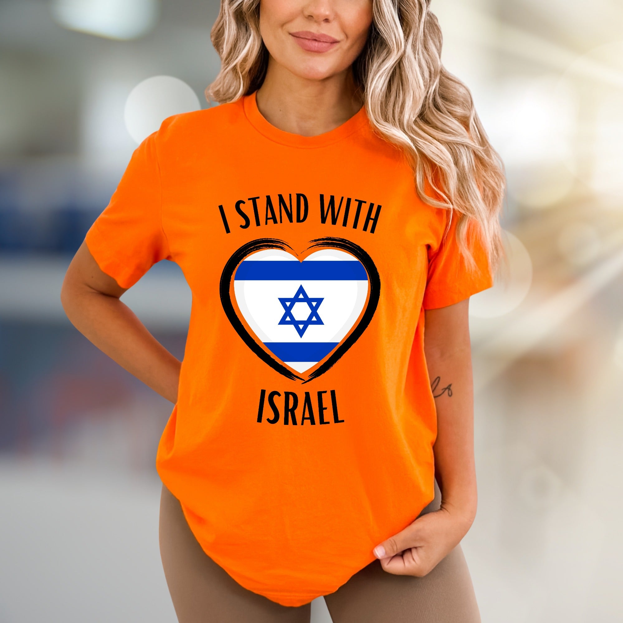 "I Stand With Israel" Patriotic Heart Graphic Tee, A Unity Pick for Supporters