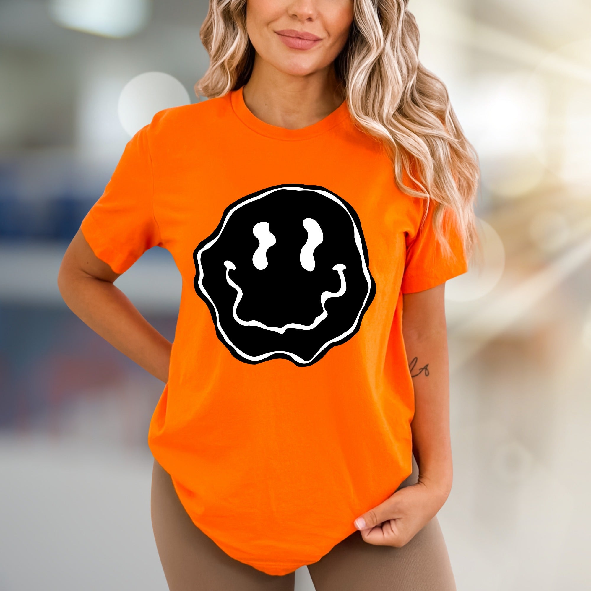 Melty Blob Smiley Face Graphic Tee, a Groovy Abstract Pick for Expressive Souls