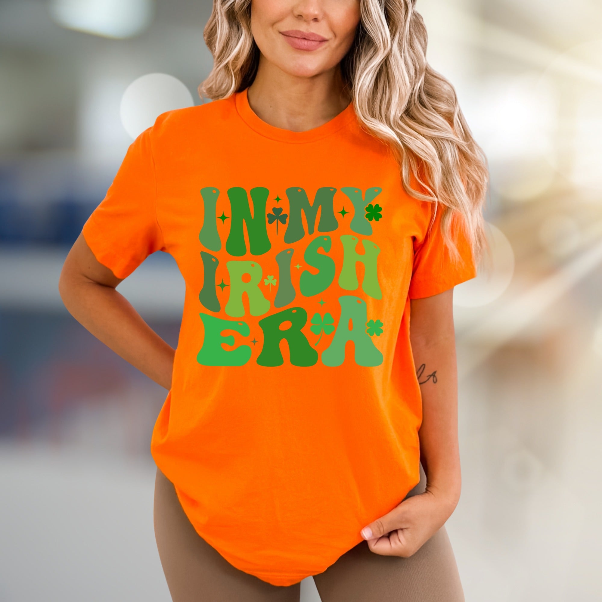 "IN MY IRISH ERA" Groovy St. Patrick's Day Graphic Tee, a Retro Vibe for Celebrators