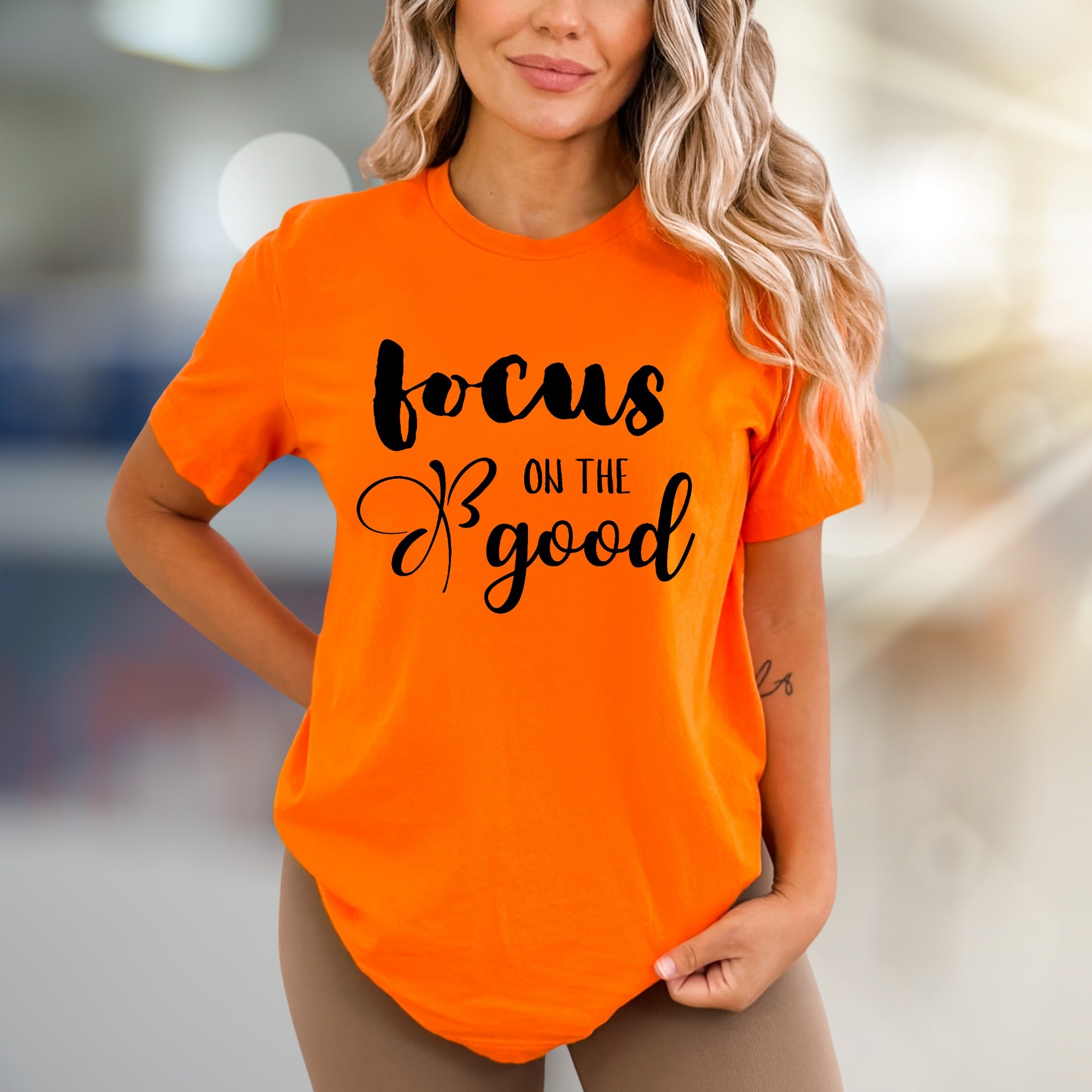 "Focus On The Good"  Inspirational Graphic Tee, a Positive Vibe Pick for Everyday Wear