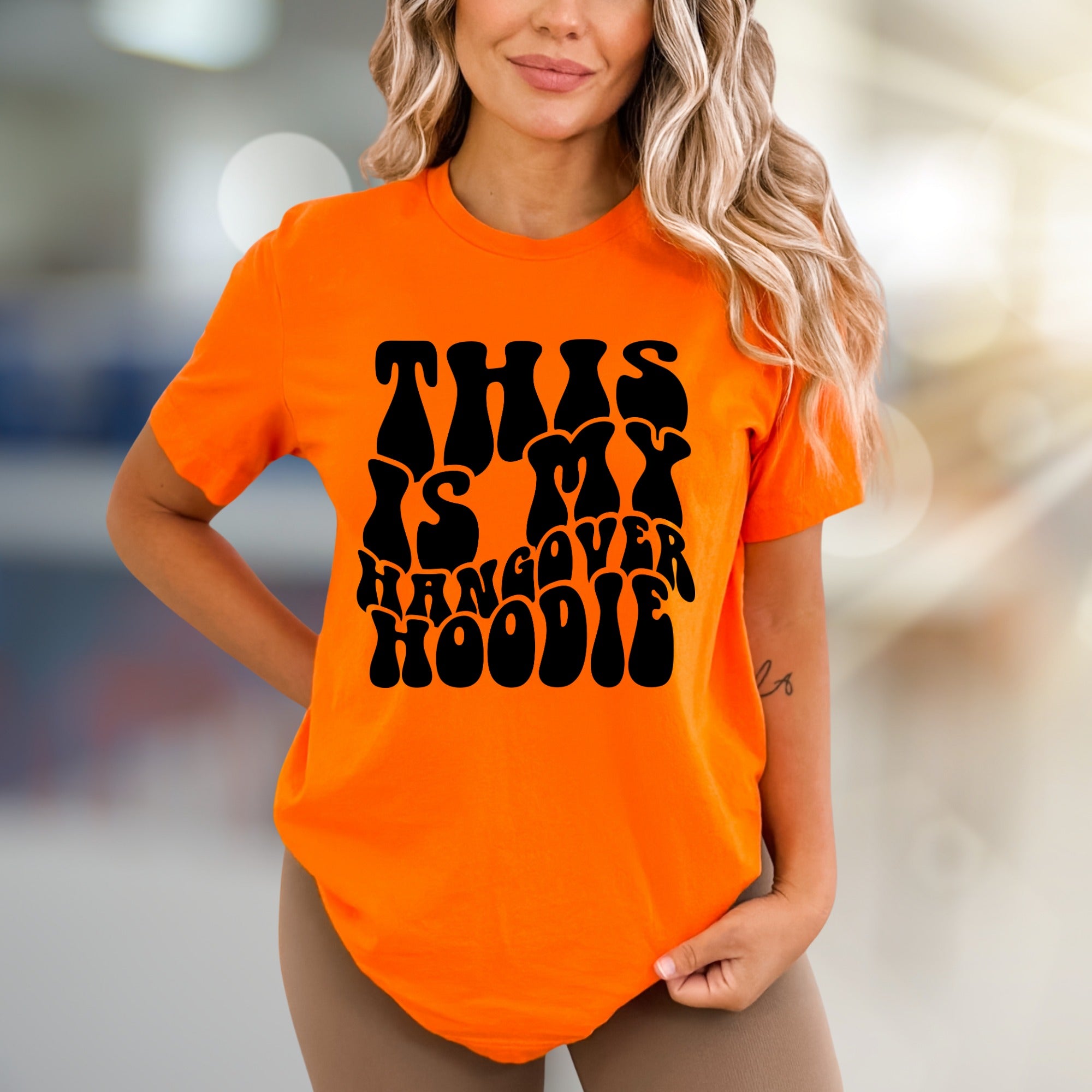 "THIS IS MY HANGOVER HOODIE" Retro Graphic Tee, a Wavy Vibe for Relaxed Souls