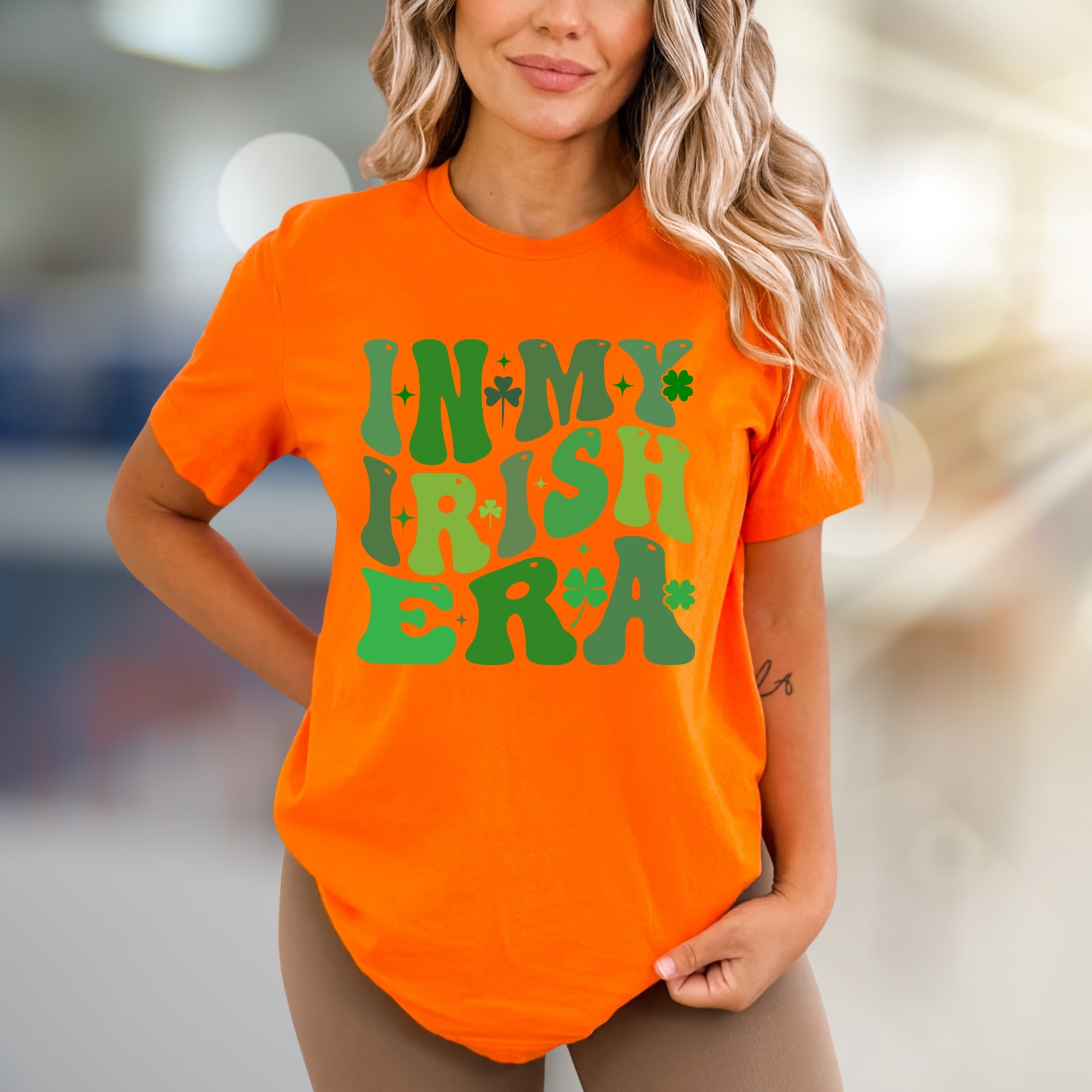 "IN MY IRISH ERA" Retro St. Paddy's Day Graphic Tee, a Festive Pick for Celebration Enthusiasts