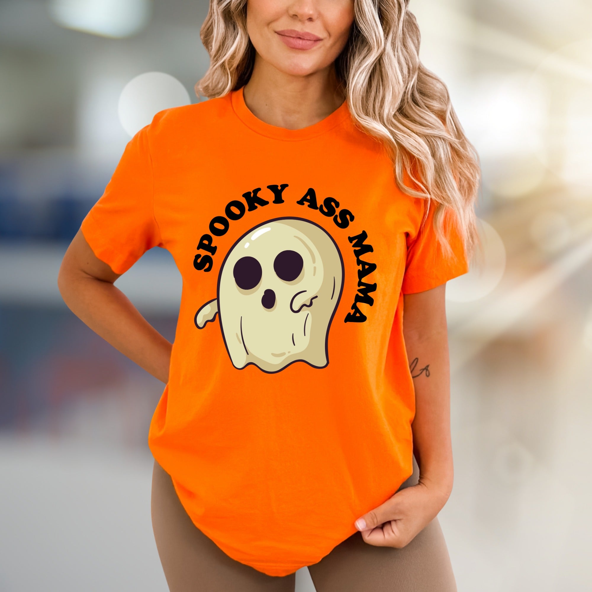 “SPOOKY ASS MAMA” Ghost Graphic Tee, a Halloween Vibe for Moms