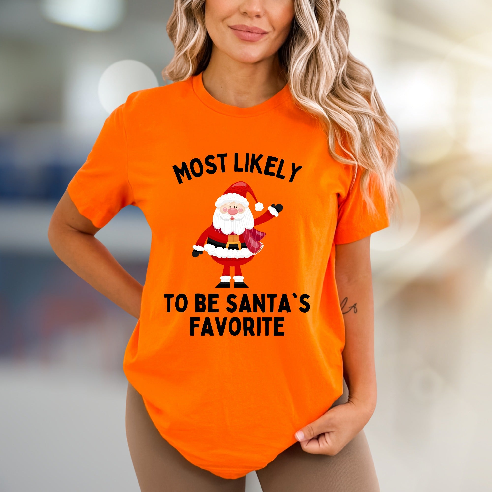 "Most Likely to Be Santa's Favorite" Christmas Graphic Tee, a Jolly Holiday Pick for Everyone