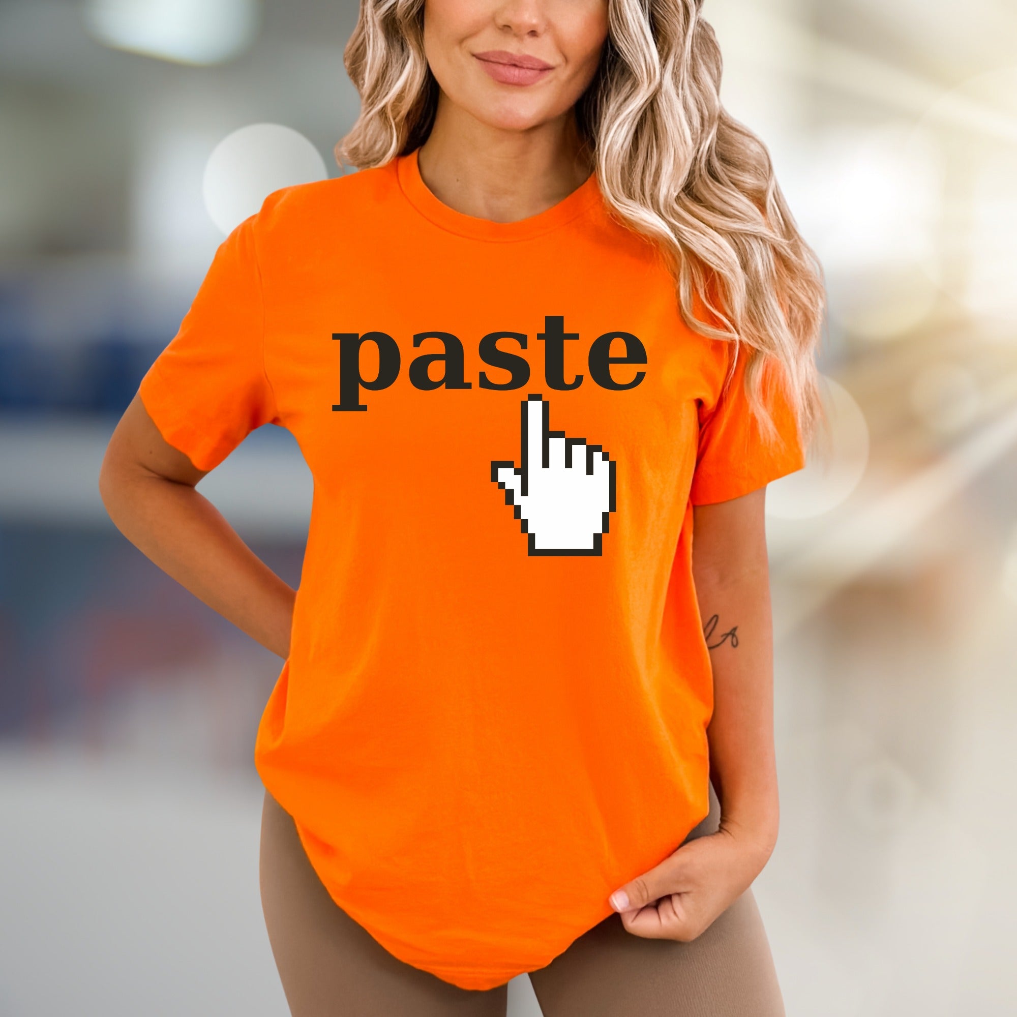"Paste" Pixel Click Graphic Tee, a Retro Tech Pick for Innovators