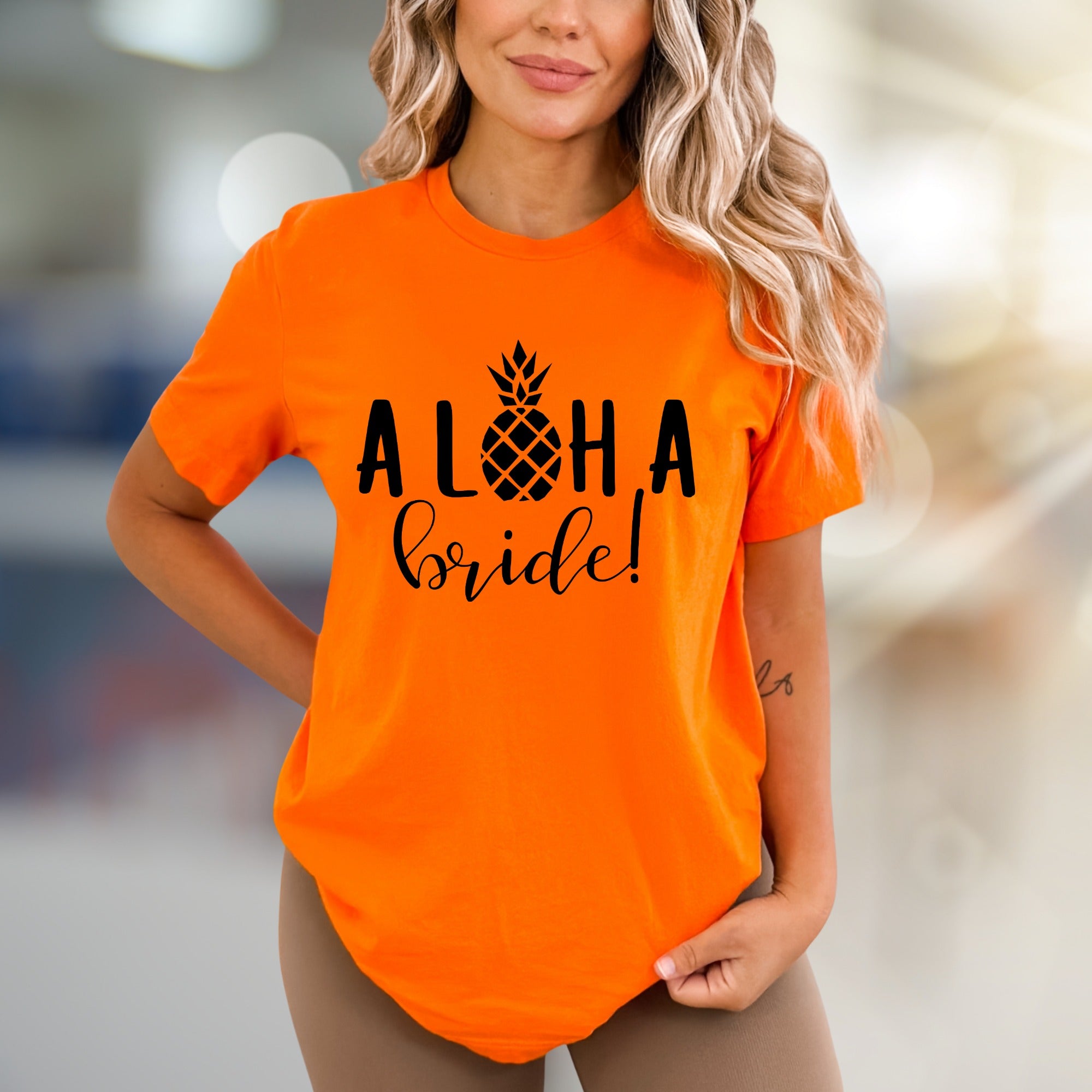"Aloha Bride!" Pineapple Graphic Tee, a Tropical Pick for Future Wives