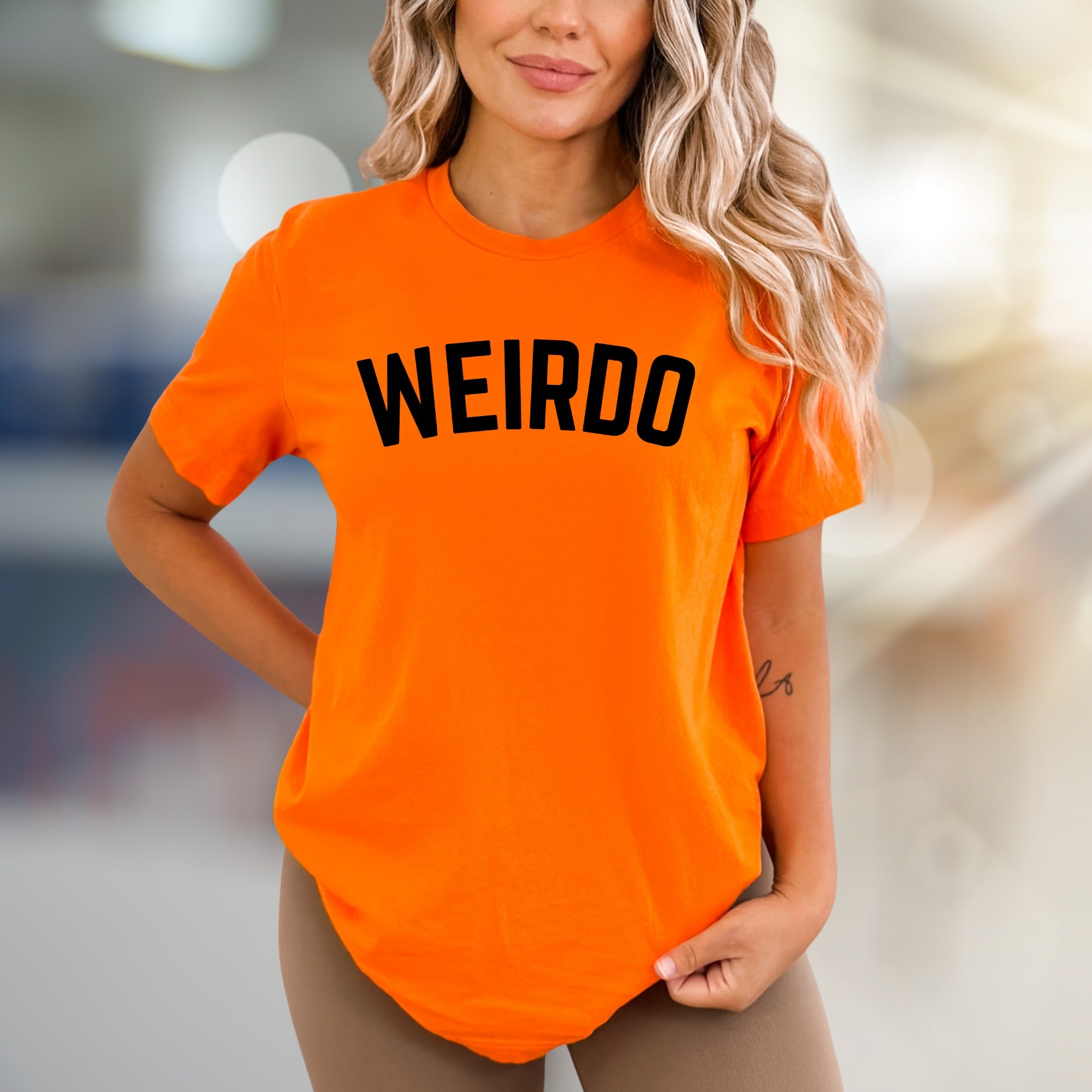 “WEIRDO” Bold Statement Graphic Tee, a Quirky Apparel Pick for Unique Individuals