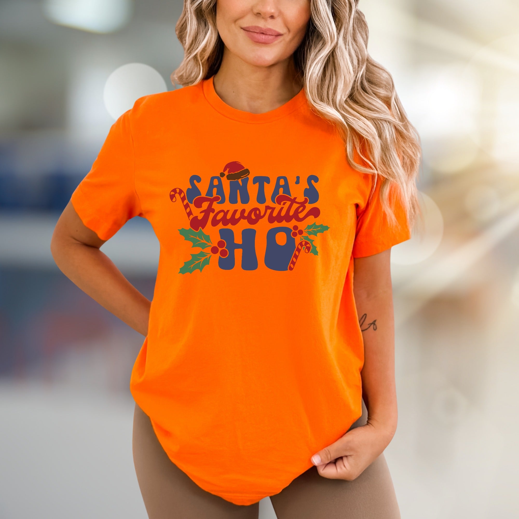 “Santa’s Favorite Ho” Playful Christmas Graphic Tee, a Festive Fun Pick for Holiday Lovers