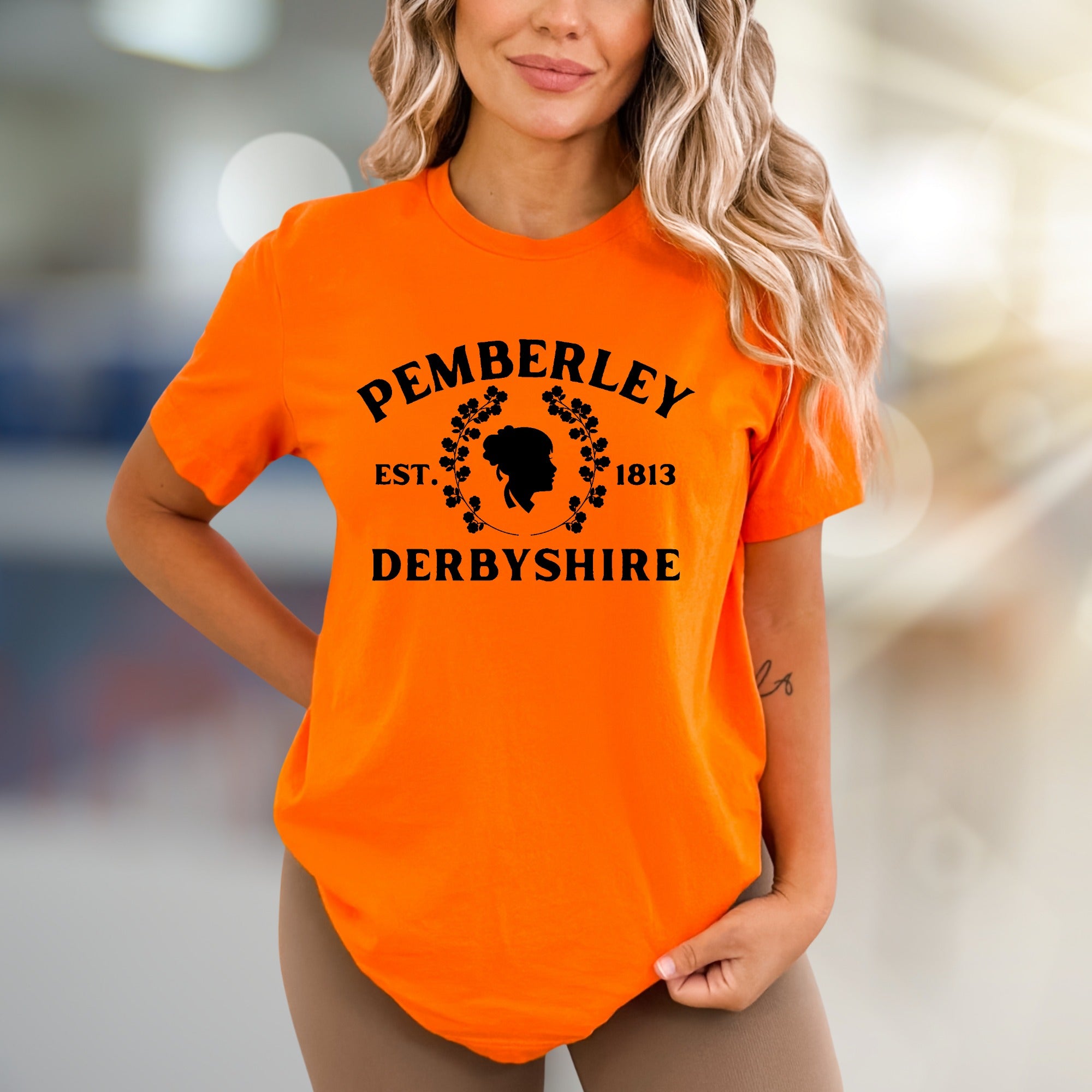 "PEMBERLEY DERBYSHIRE" Classic Literature Graphic Tee, a Regencycore Pick for Book Lovers