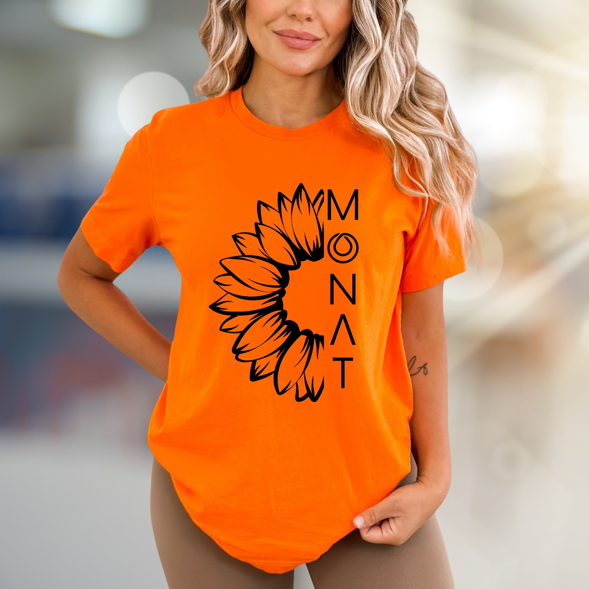 MONAT Sunflower Graphic Tee, A Botanical Statement T-Shirt for Wellness Advocates