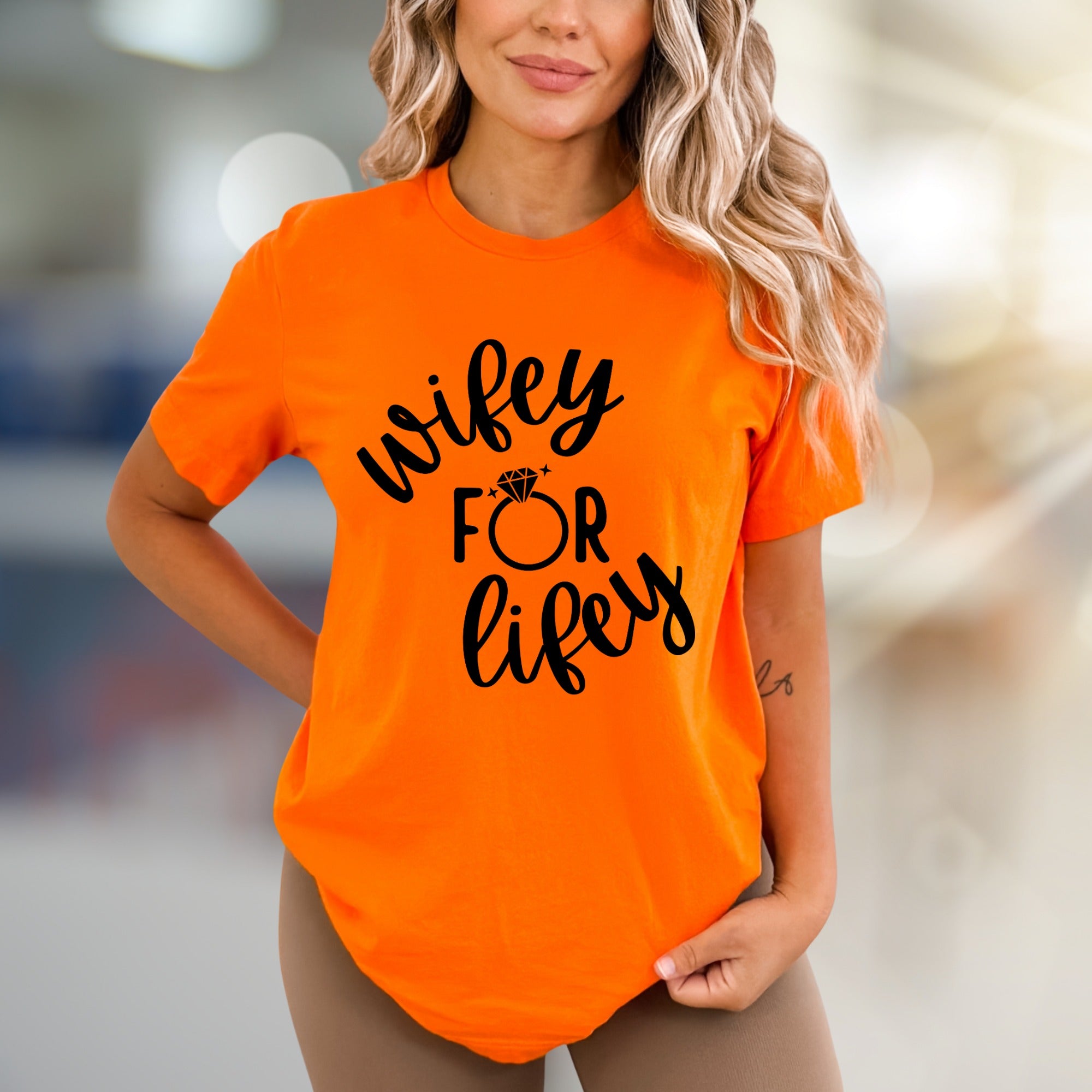 "Wifey For Lifey" Engagement Ring Graphic Tee, a Bridal Shower Pick for Future Wives