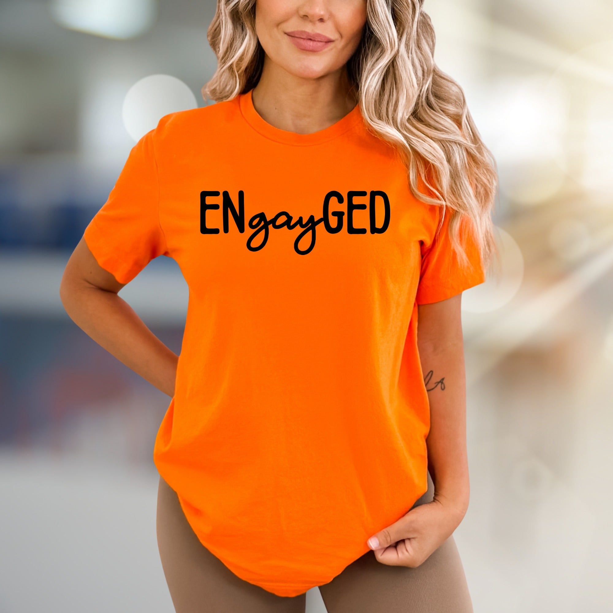"ENgayGED" Engagement Celebration Graphic Tee, a Pride Pick for Couples