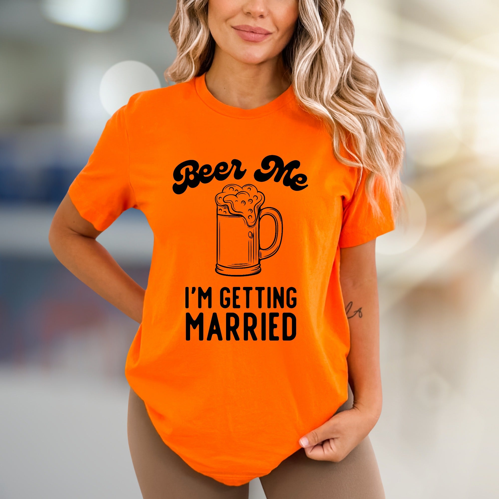 "Beer Me I'm Getting Married" Funny Bachelorette Graphic Tee, a Celebration Pick for Soon-to-be Wives