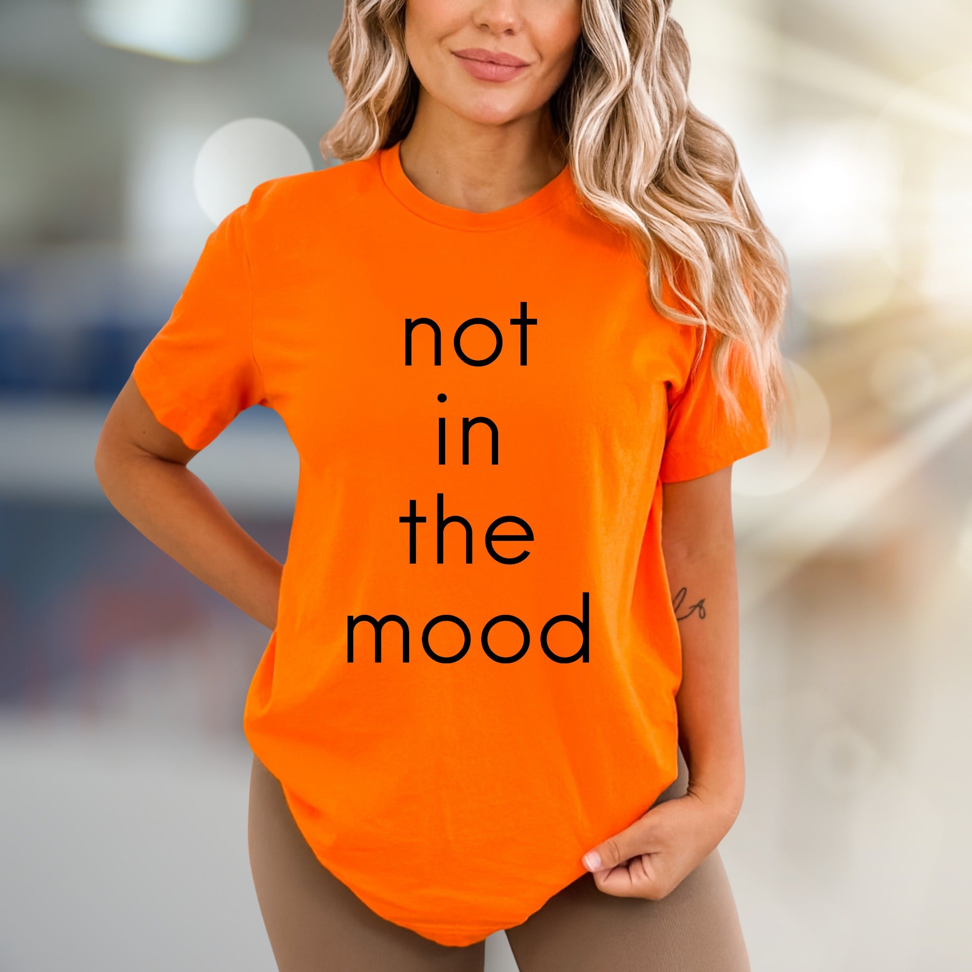 "Not In The Mood" Sarcastic Graphic Tee, A Relatable Pick for Introverts