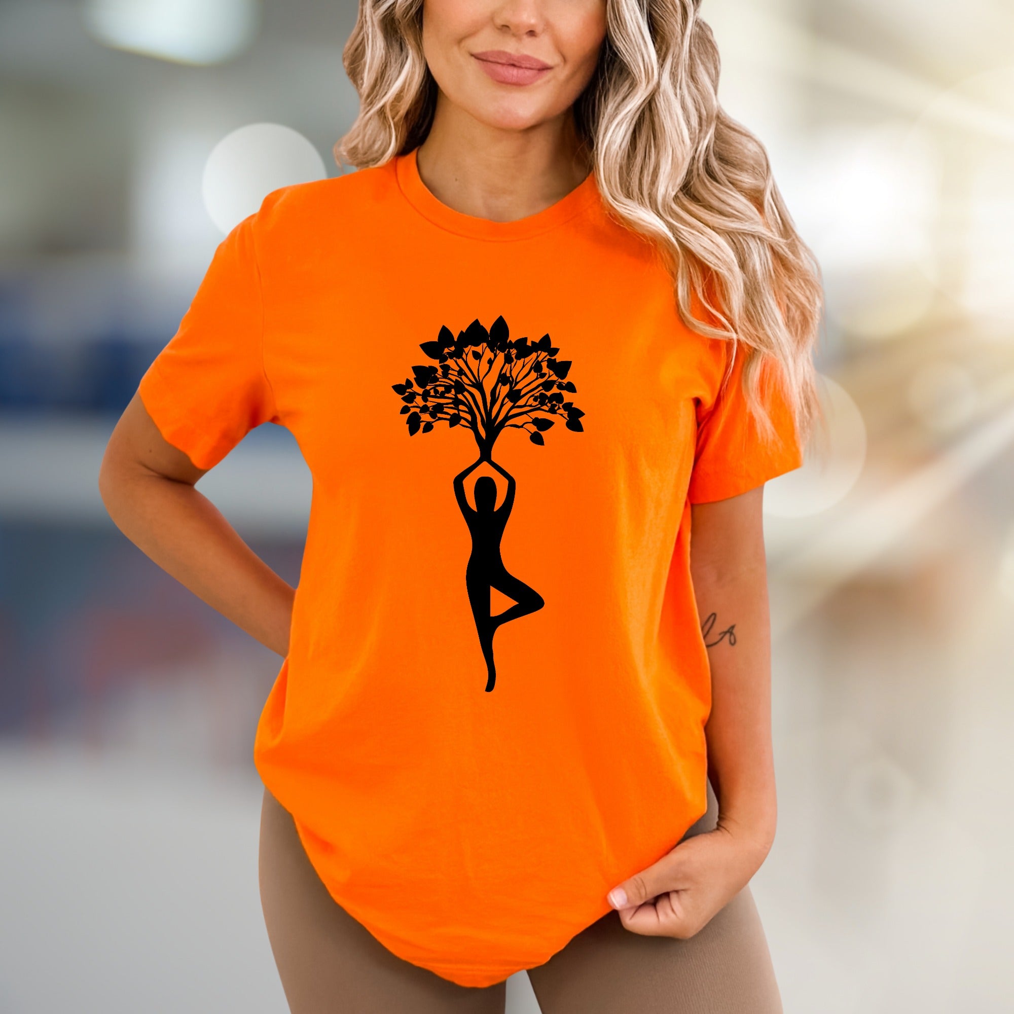 Zen Tree Pose Yoga Graphic Tee, A Spiritual Lifestyle Pick for Wellness Enthusiasts