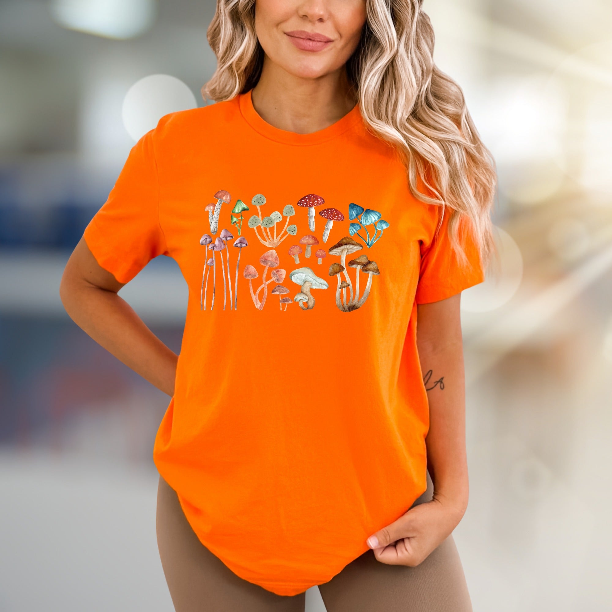 Mushroom Forest Gathering Graphic Tee, A Whimsical Nature Pick for Cottagecore Fans
