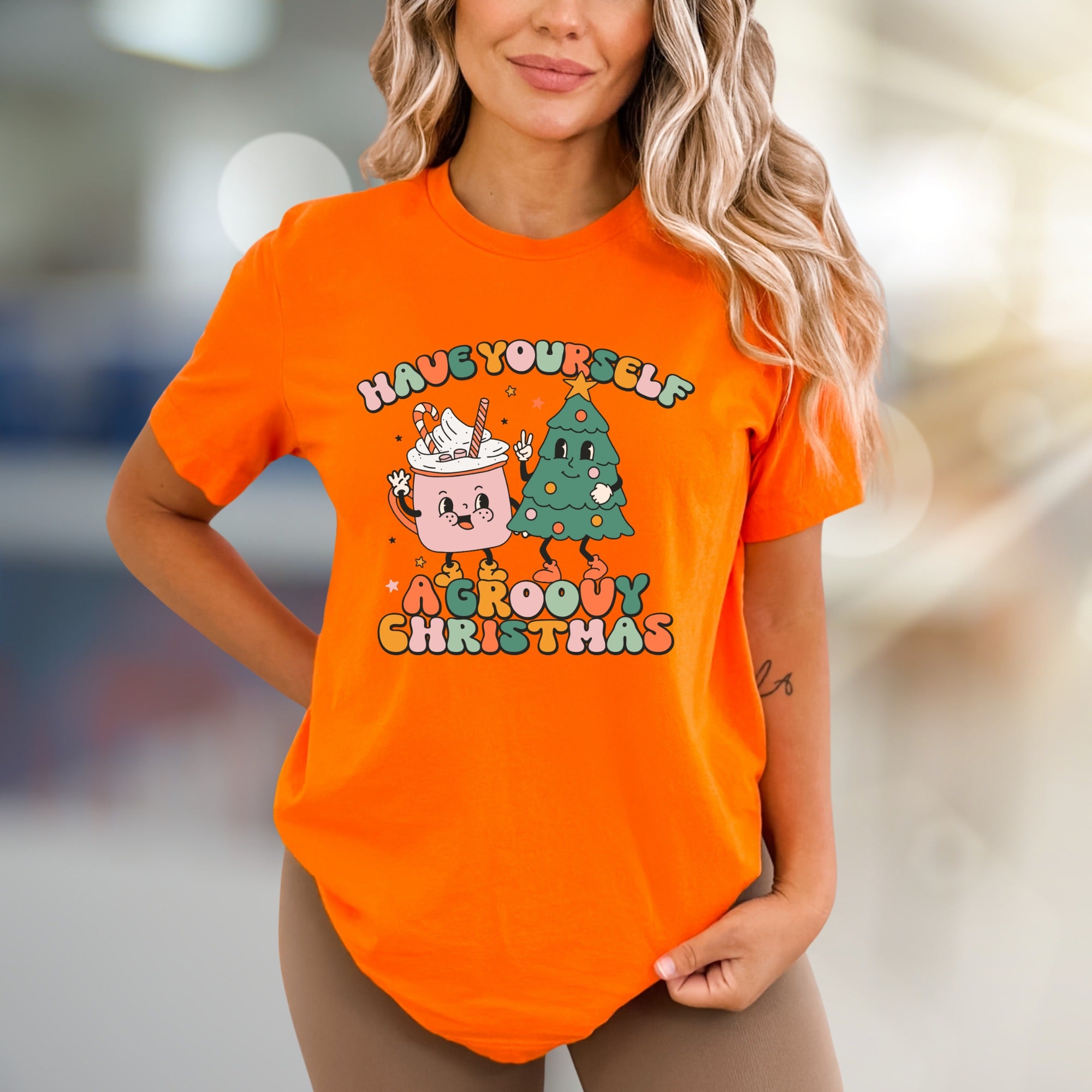 "Have Yourself a Groovy Christmas" Retro Holiday Graphic Tee, a Funky Festive Pick for Everyone