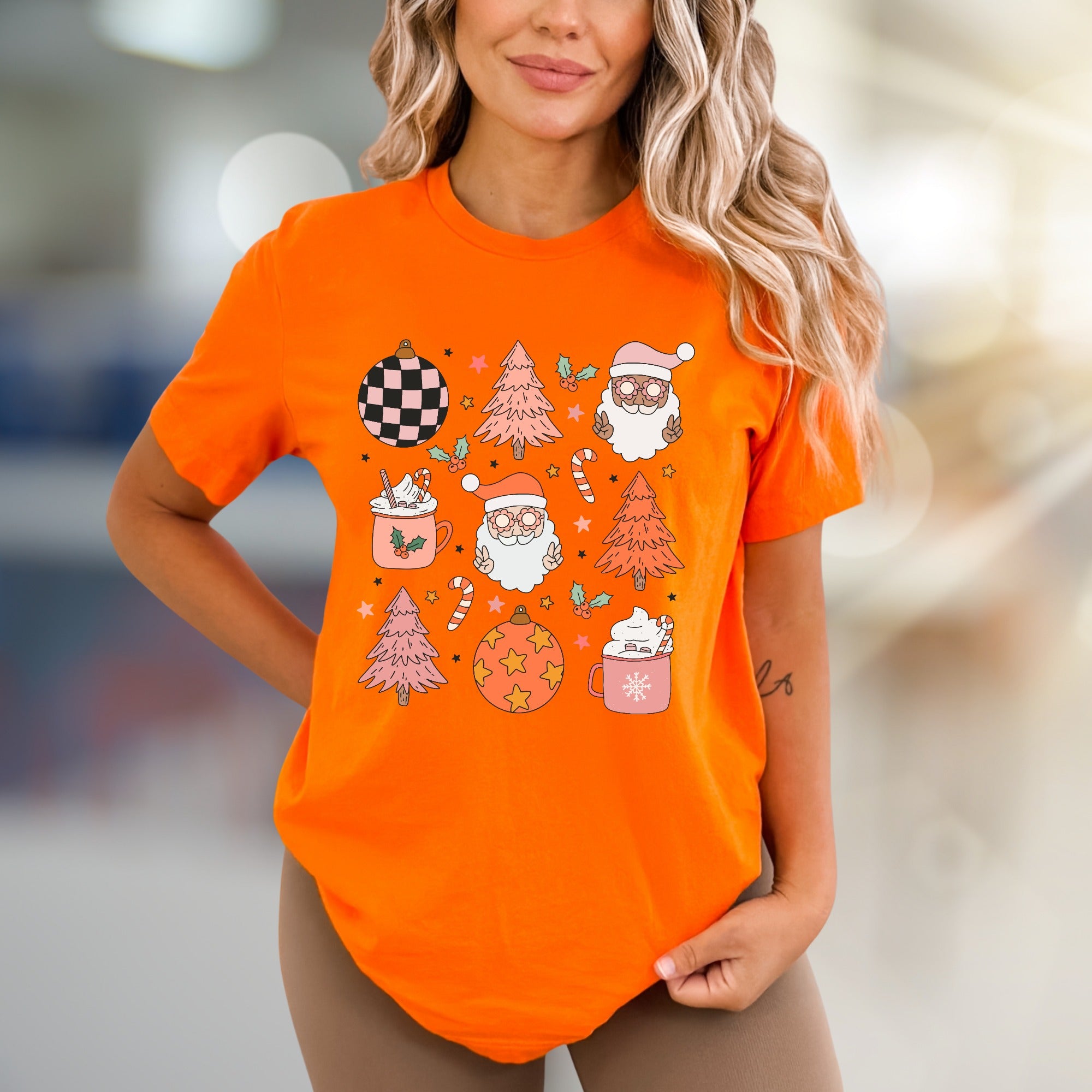 Retro Christmas Santa & Hot Cocoa Graphic Tee, A Cozy Holiday Pick for Everyone