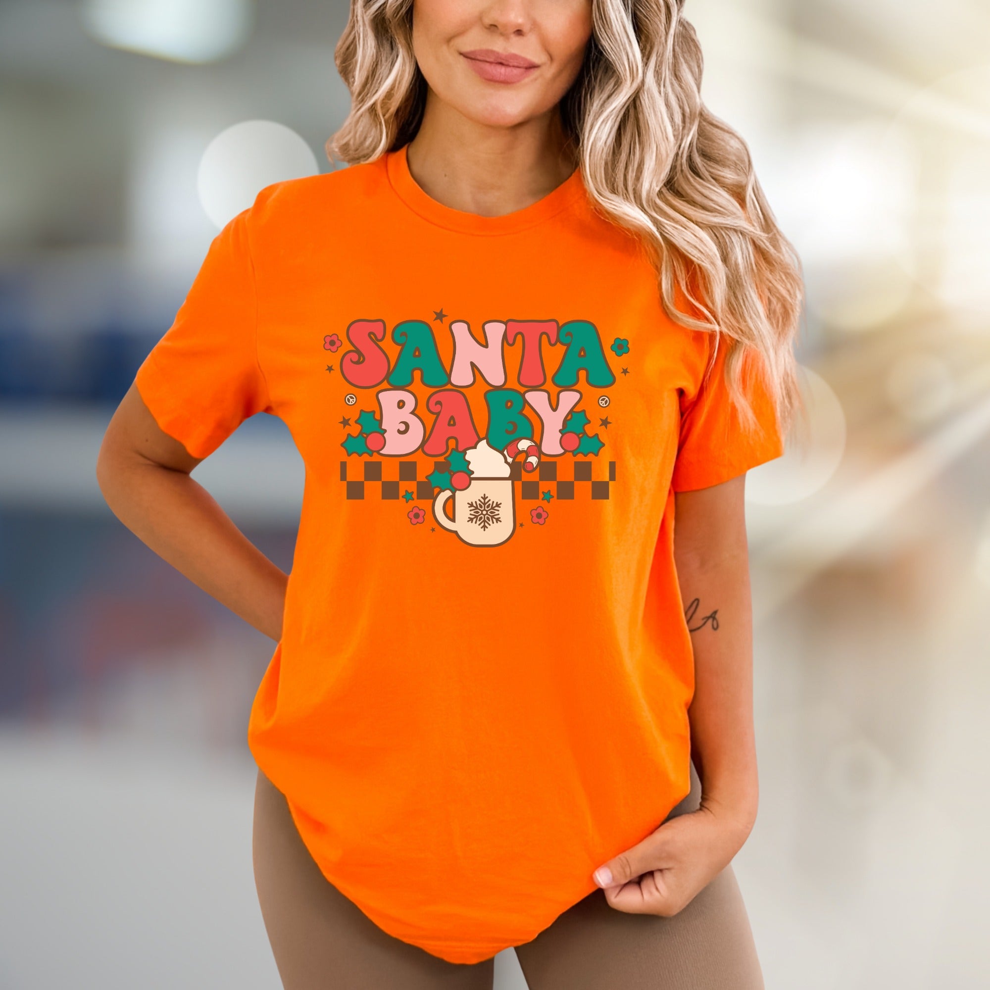 "SANTA BABY" Retro Christmas Graphic Tee, a Festive Niche Pick for Holiday Lovers