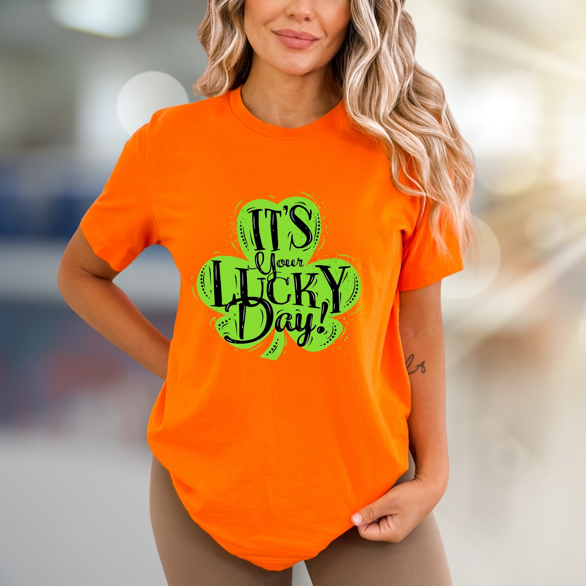 "IT'S Your LUCKY Day!" Shamrock Graphic Tee, a Festive St. Patrick's Pick for Everyone