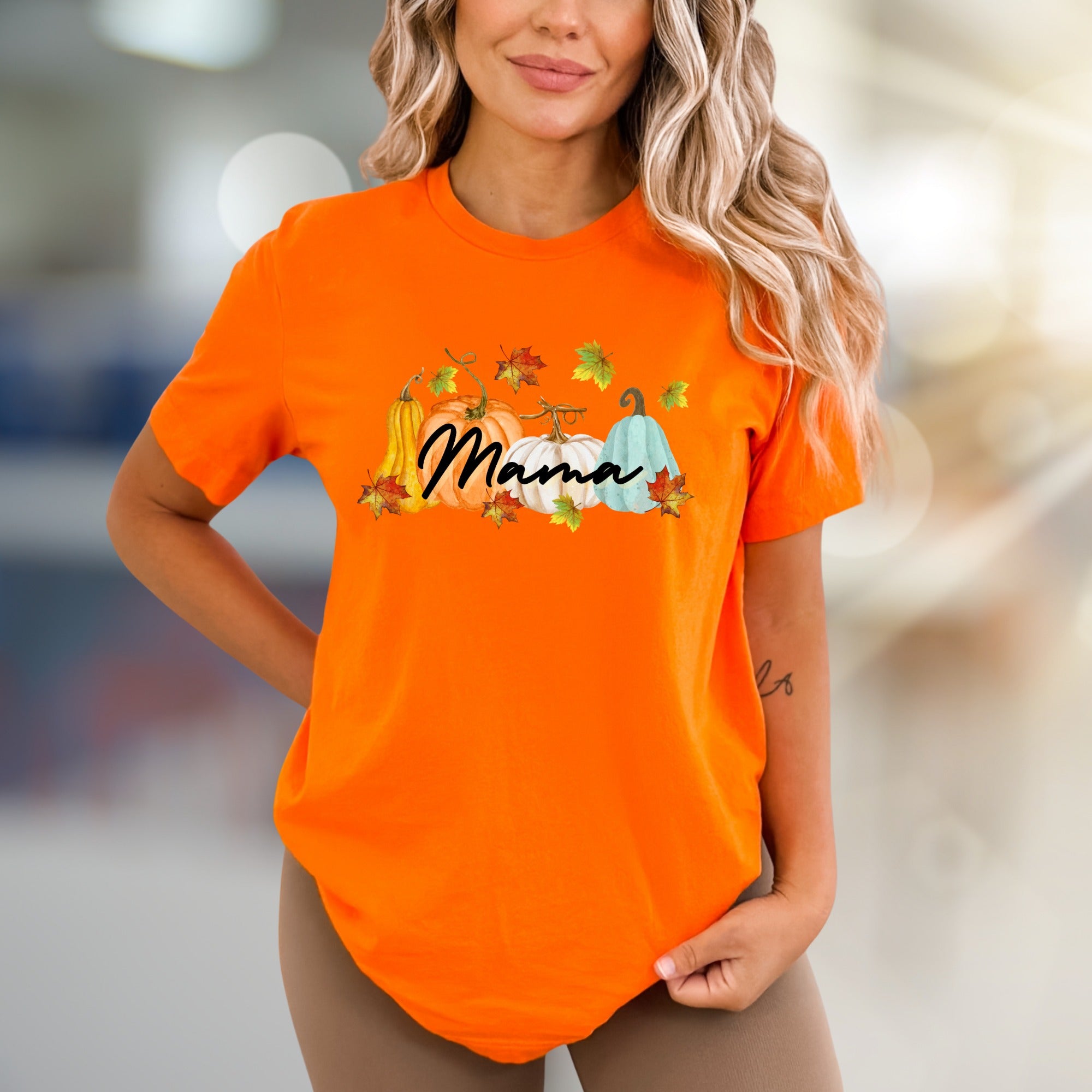 "Mama" Autumn Pumpkin Patch Graphic Tee, a Cozy Fall Pick for Moms