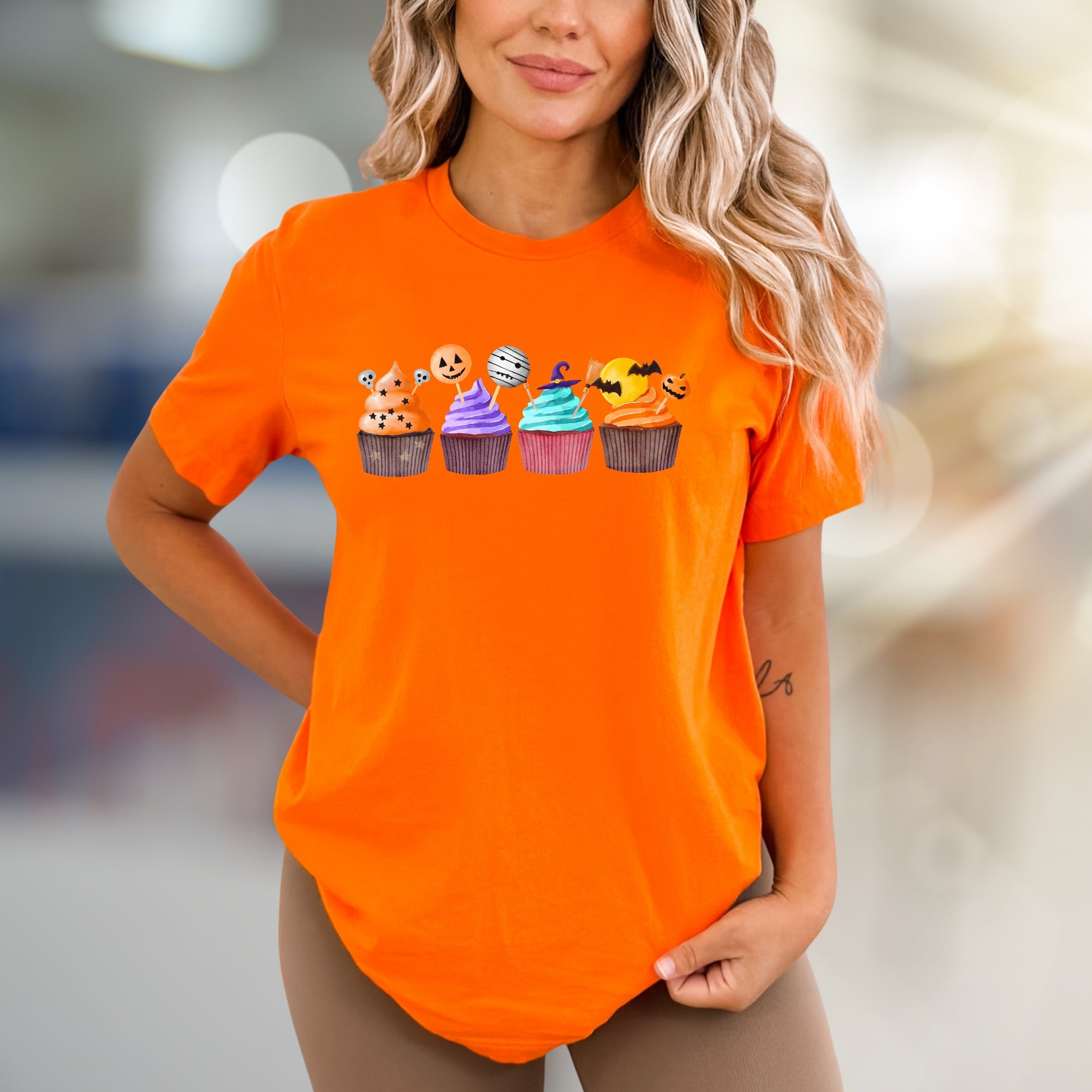 Spooky Cupcakes Graphic Tee, A Sweet Halloween Pick for Seasonal Fun Lovers