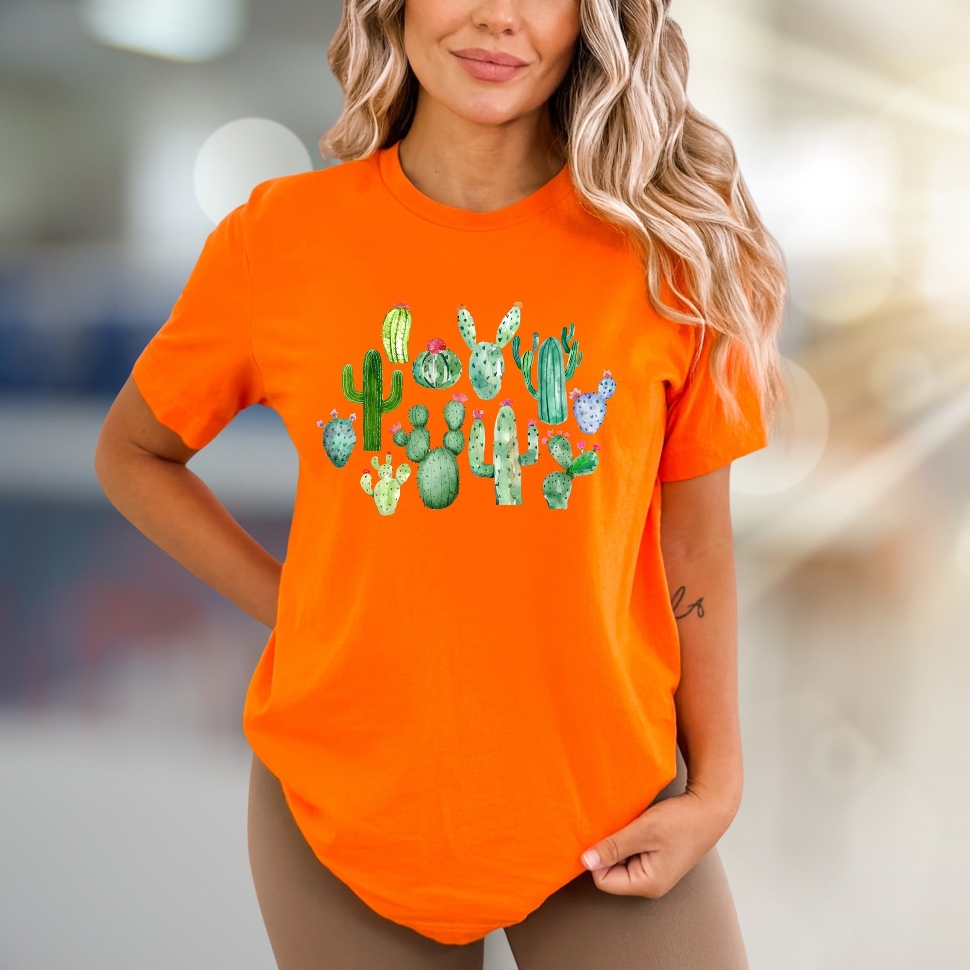 Desert Bloom Cactus Graphic Tee, A Botanical Pick for Nature Lovers