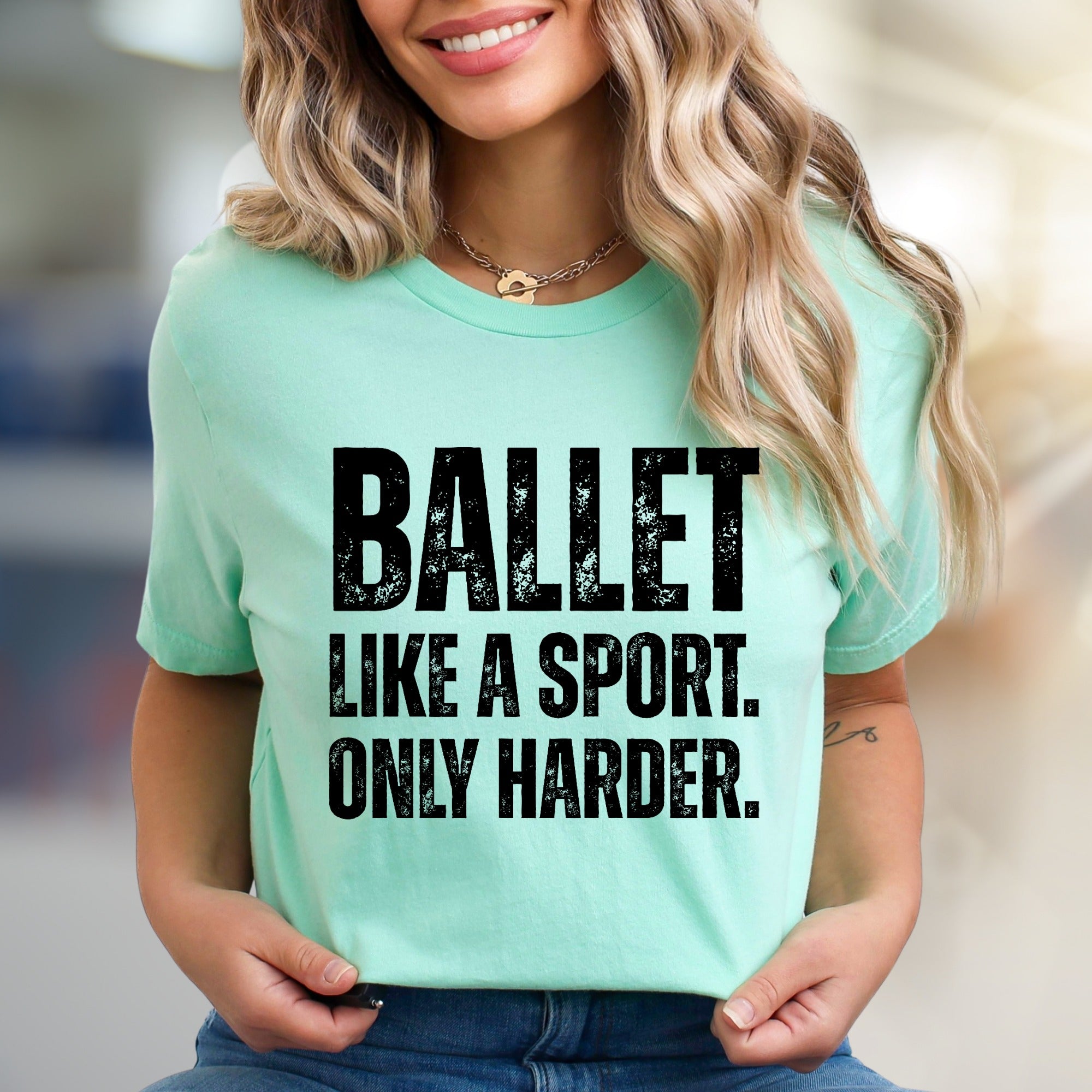 "BALLET LIKE A SPORT. ONLY HARDER." Empowering Dance Graphic Tee, a Bold Statement for Ballet Enthusiasts