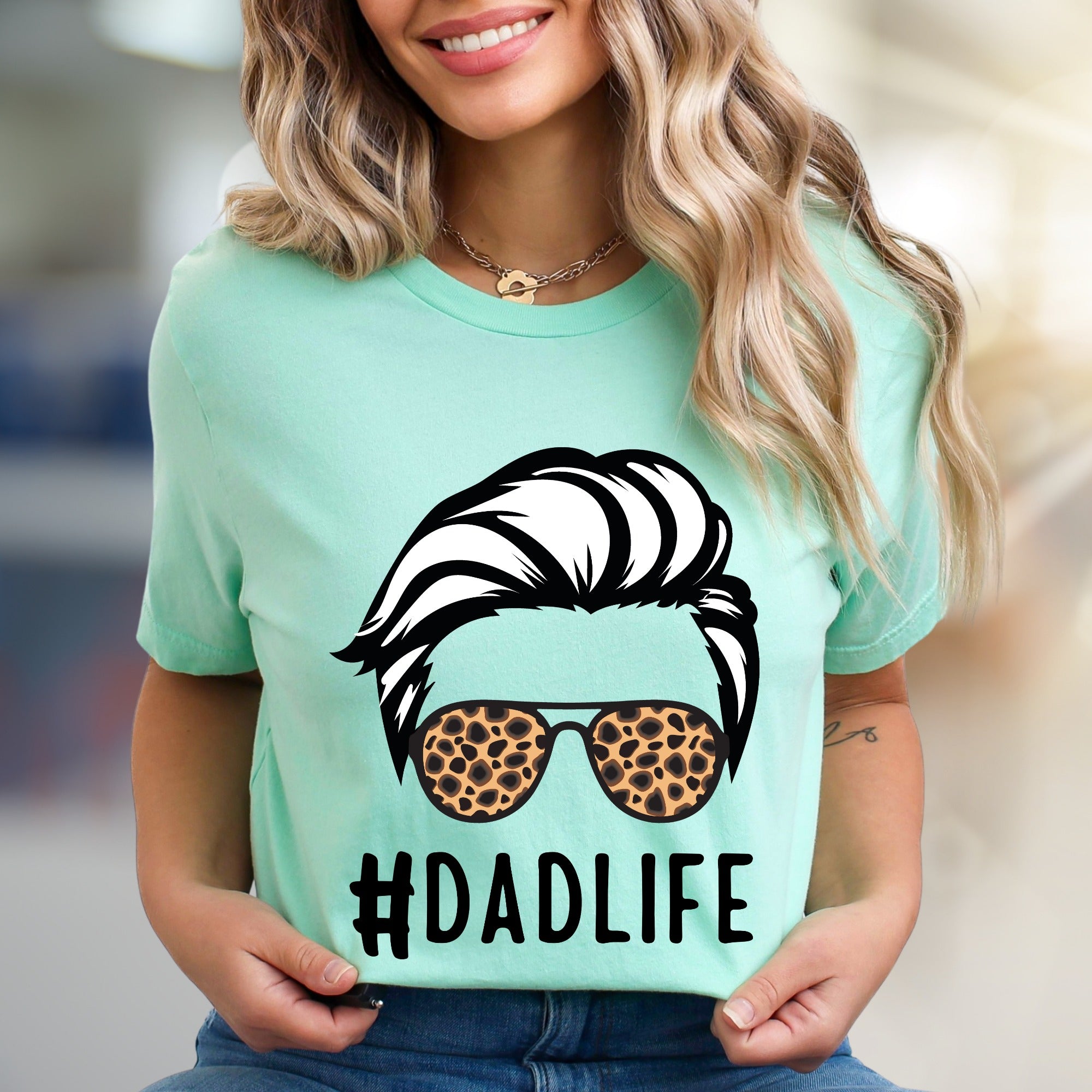 #DADLIFE Leopard Print Sunglasses Graphic Tee, a Father's Day Pick for Cool Dads