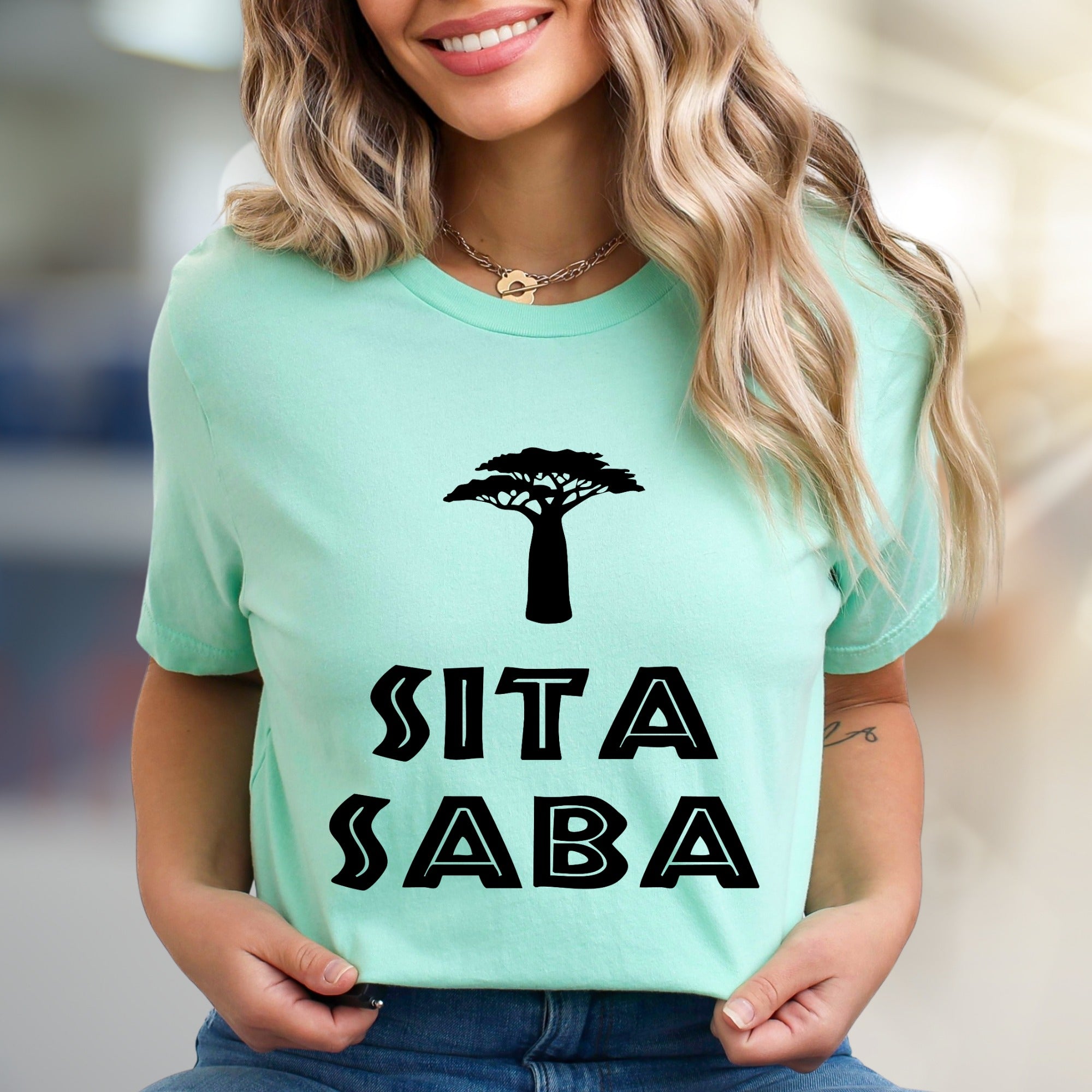 "SITA SABA" Baobab Tree Graphic Tee, a Zen Nature Pick for Global Adventurers