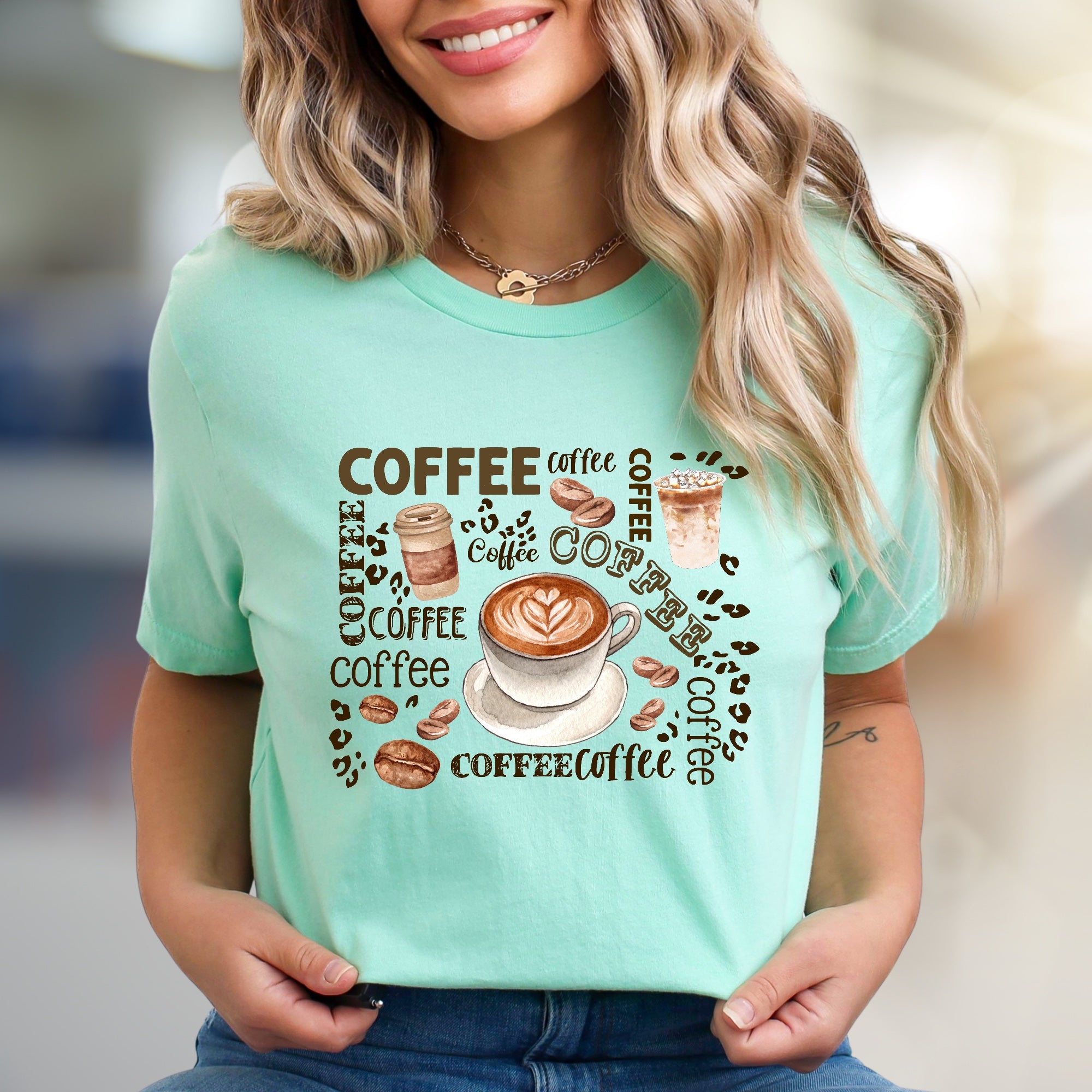 "COFFEE" Café Aesthetic Graphic Tee, a Barista-Core Pick for Coffee Lovers