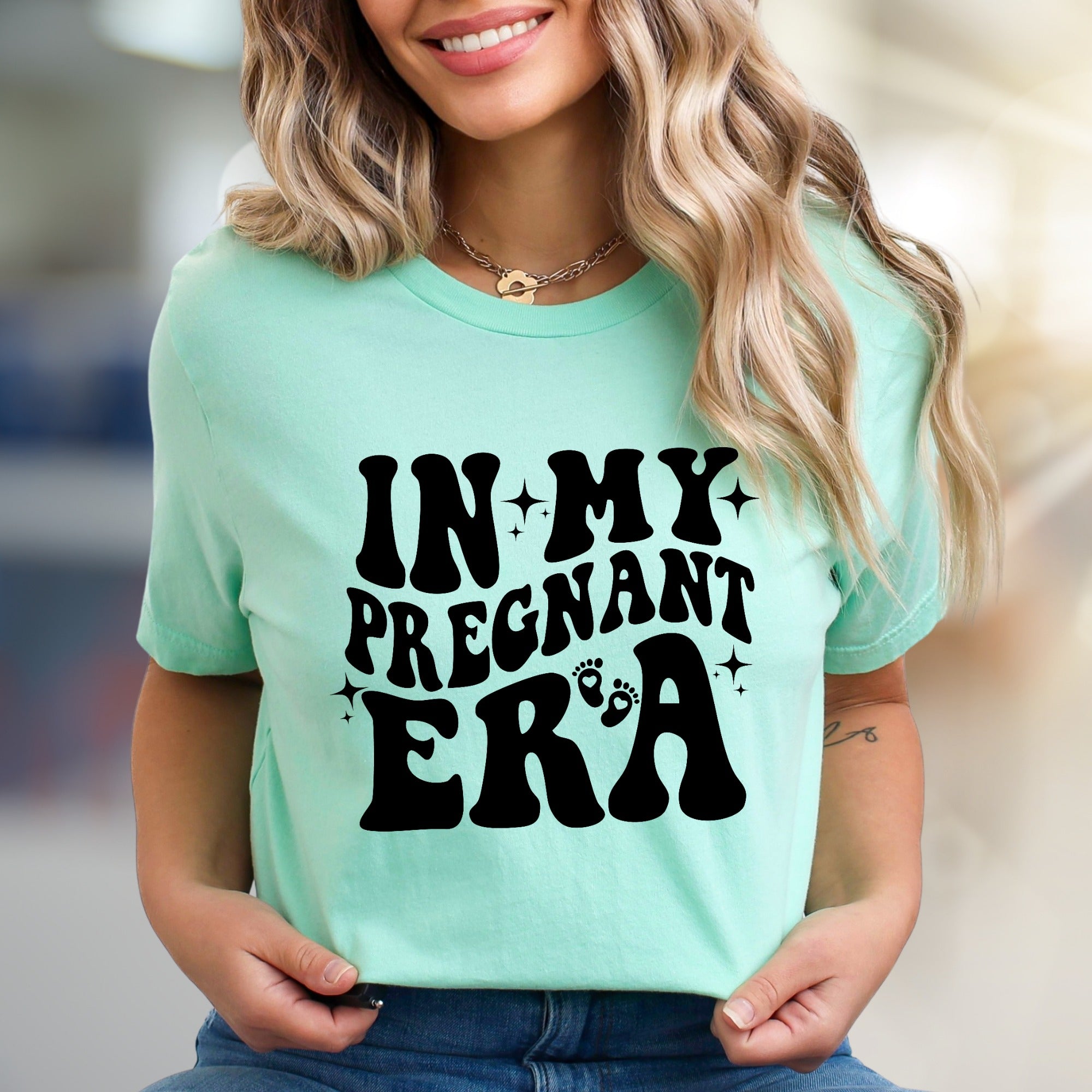 "IN MY PREGNANT ERA" Groovy Graphic Tee, a Mamma-to-Be Pick for Expecting Moms