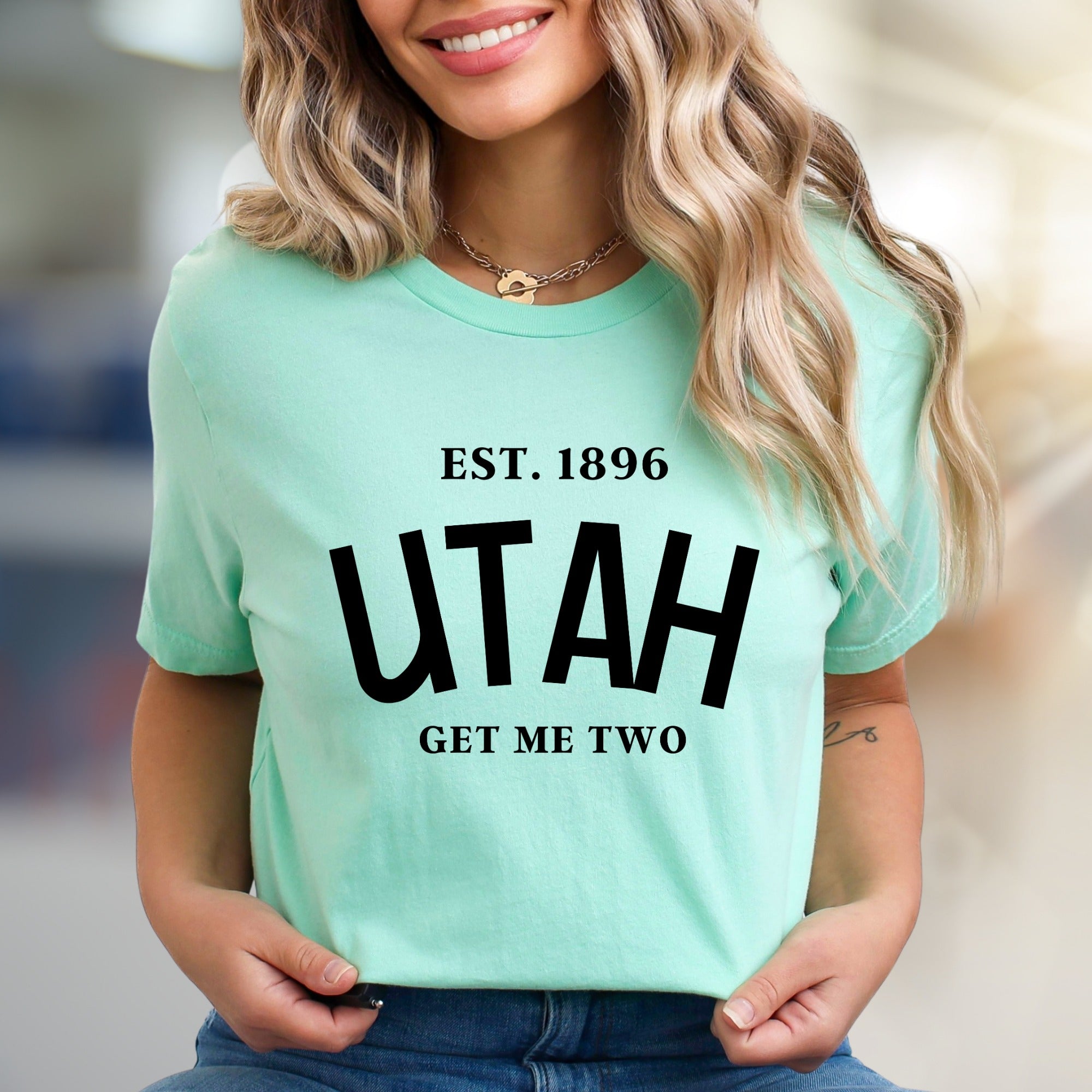"UTAH GET ME TWO" State Pride Graphic Tee, a Witty Travel Pick for Locals & Visitors
