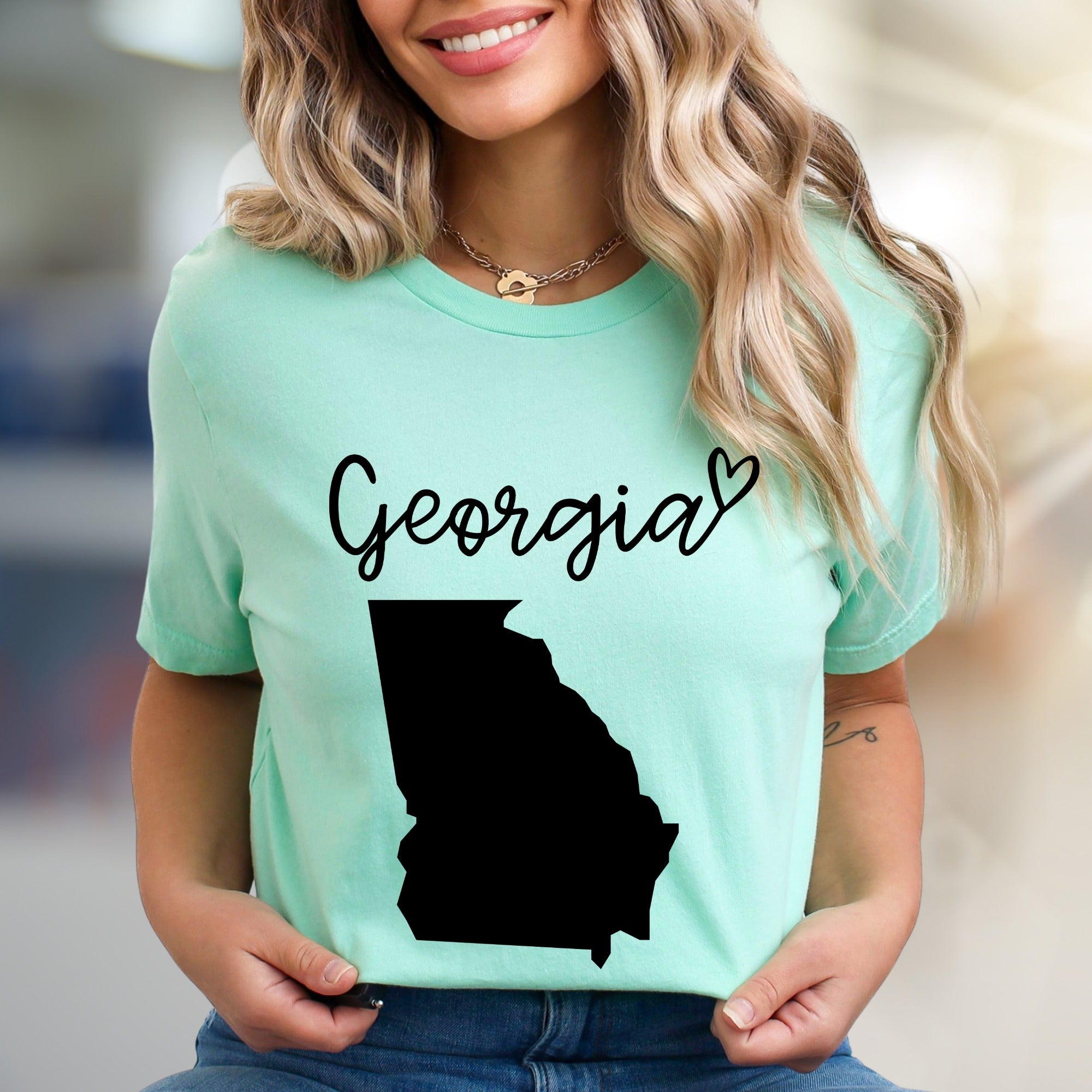 "Georgia" State Outline Graphic Tee, a Southern Pride Pick for Travelers