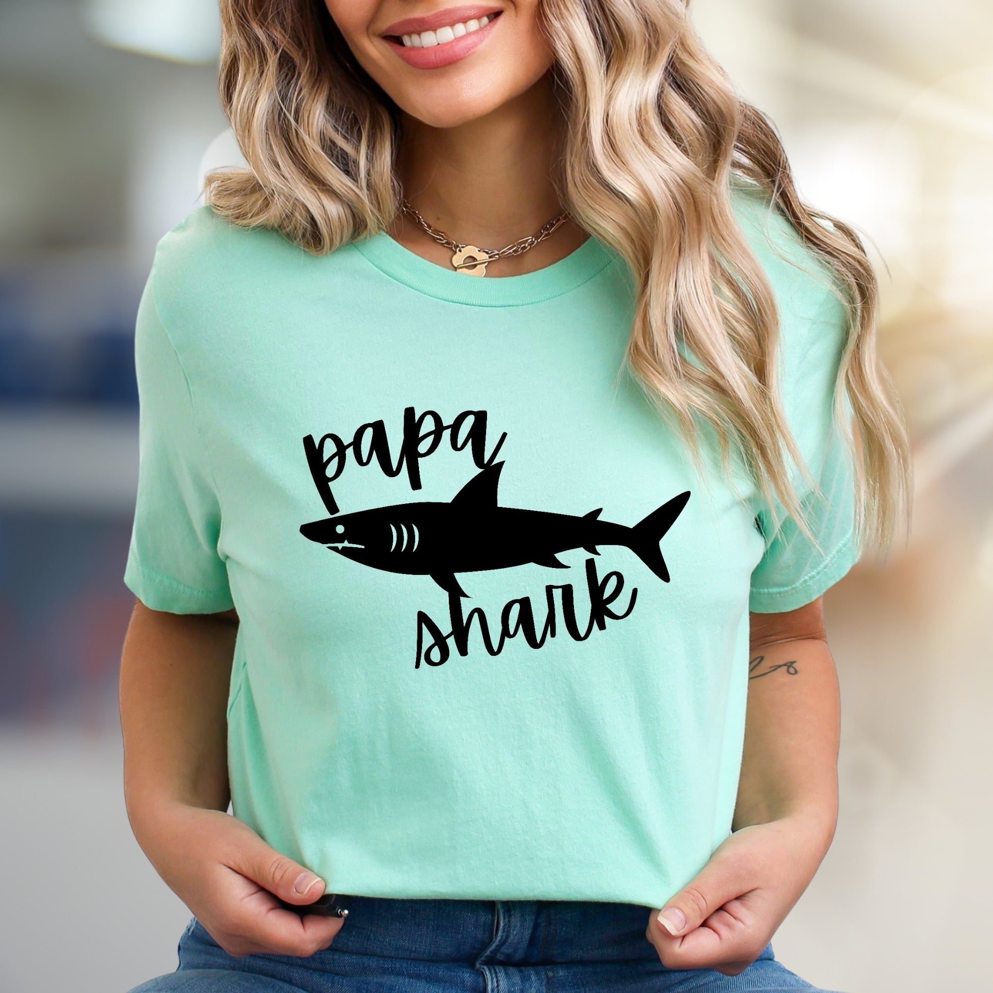 "Papa Shark" Graphic Tee, a Shark-Themed Pick for Doting Dads