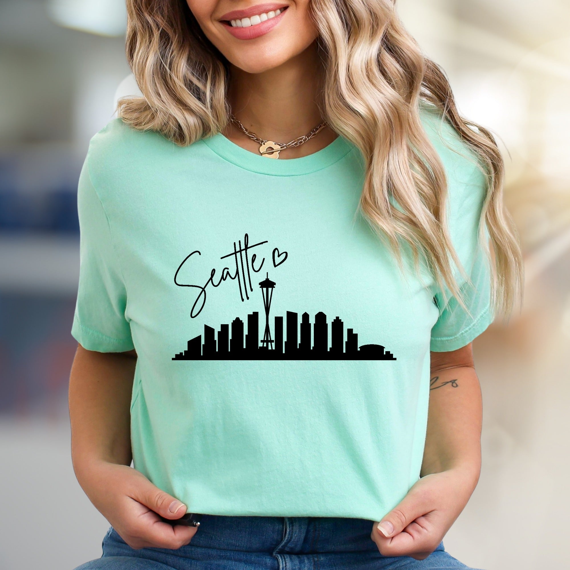 "Seattle" Skyline Graphic Tee, a PNW Style Pick for City Lovers