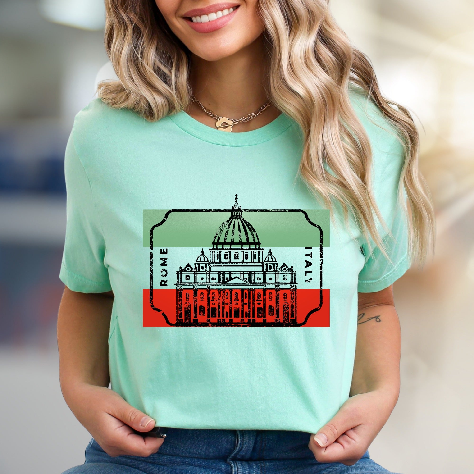 "ROME ITALY" Vatican City Travel Graphic Tee, a European Souvenir for Globetrotters