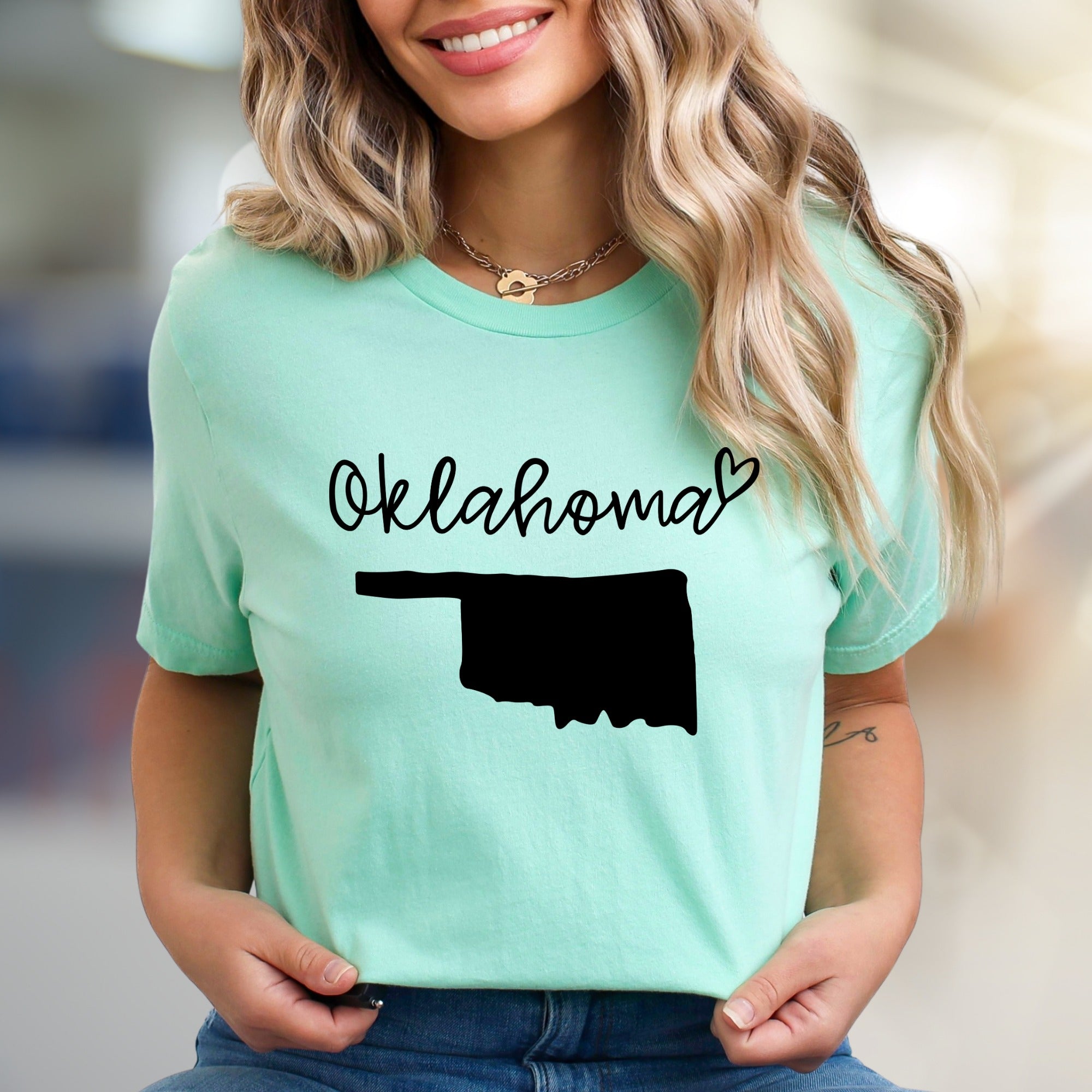 "Oklahoma" State Map Graphic Tee, a Hometown Pride Pick for State Lovers