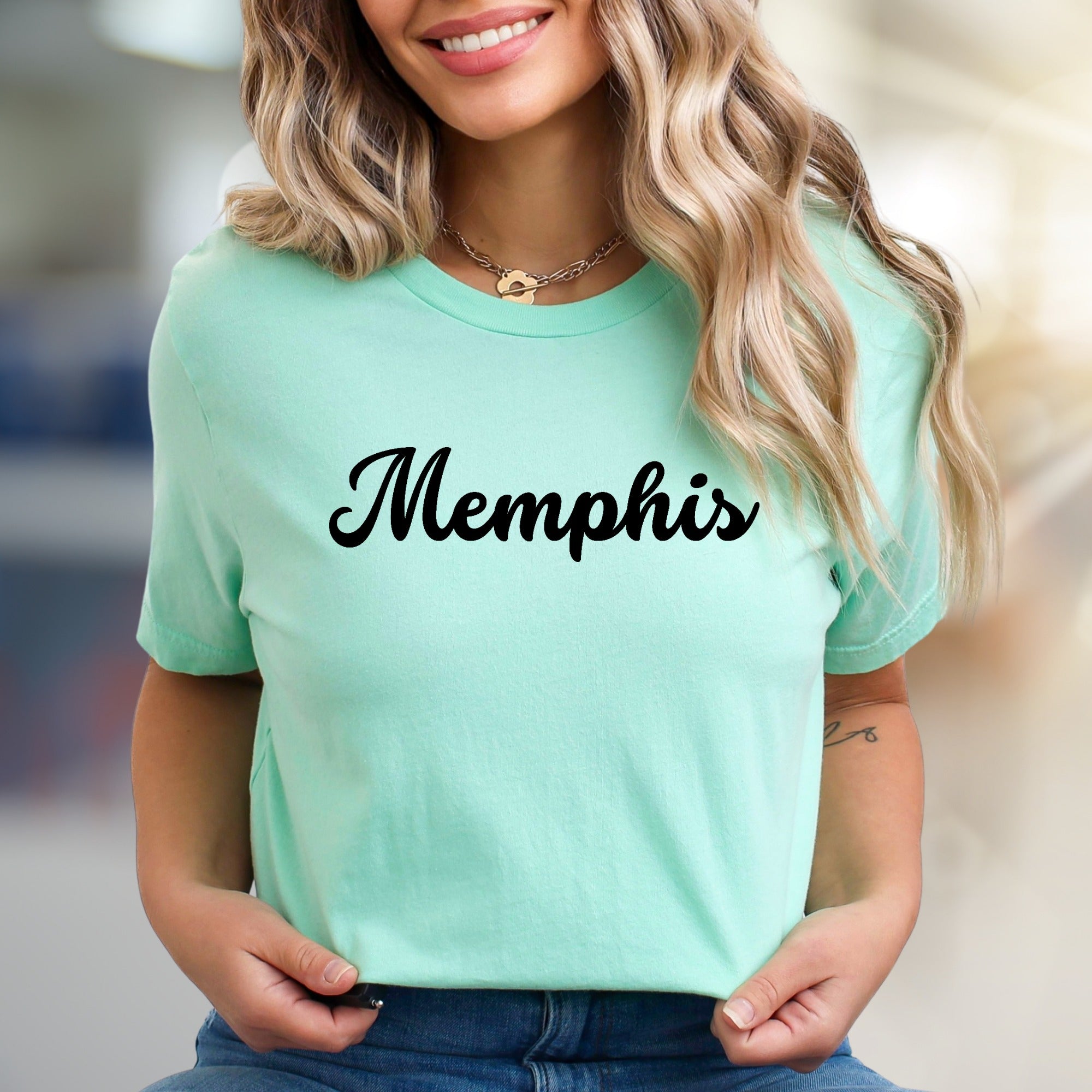 "Memphis" Script City Graphic Tee, a Southern Charm Pick for Travelers