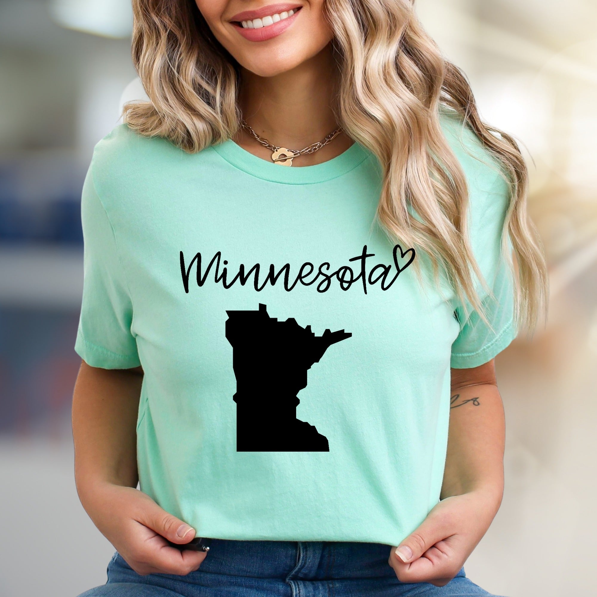"Minnesota" State Love Graphic Tee, a Hometown Pride Pick for Enthusiasts