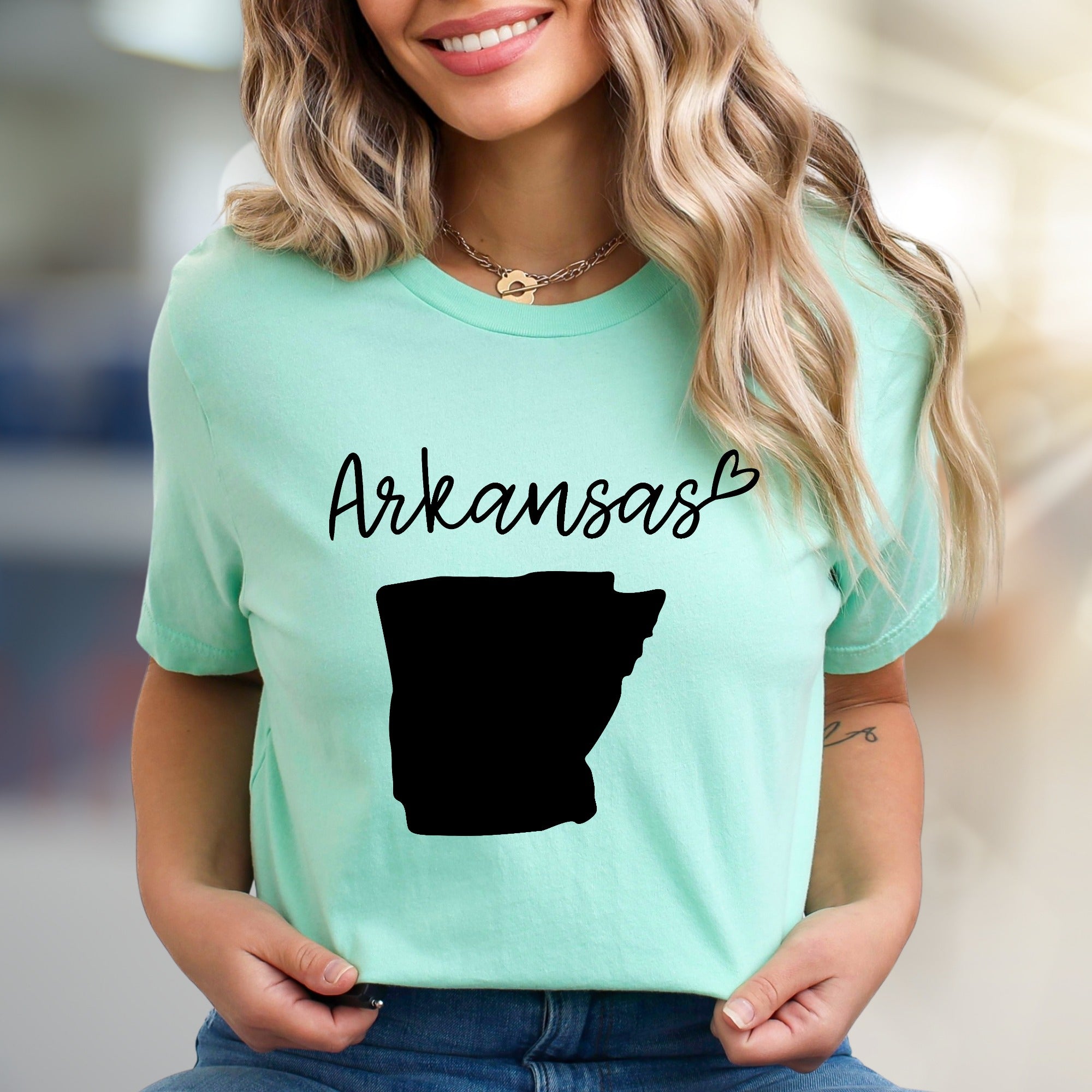 Arkansas with Heart State Map Graphic Tee, a Hometown Pride Pick for Travelers