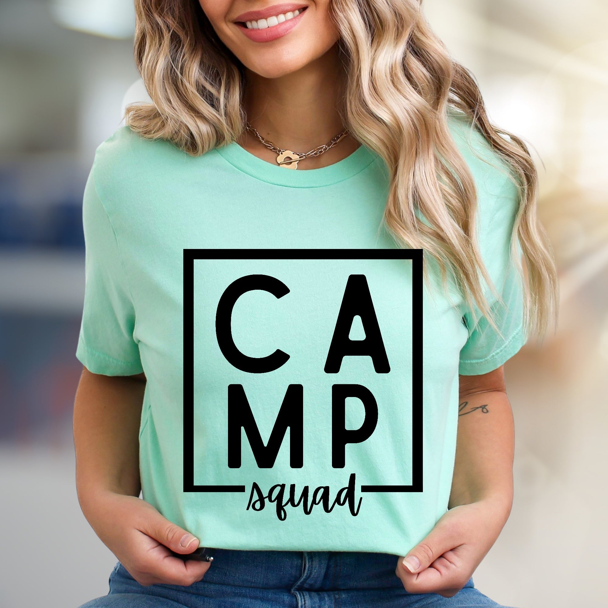 "CAMP squad" Statement Graphic Tee, a Summer Camp Pick for Enthusiasts