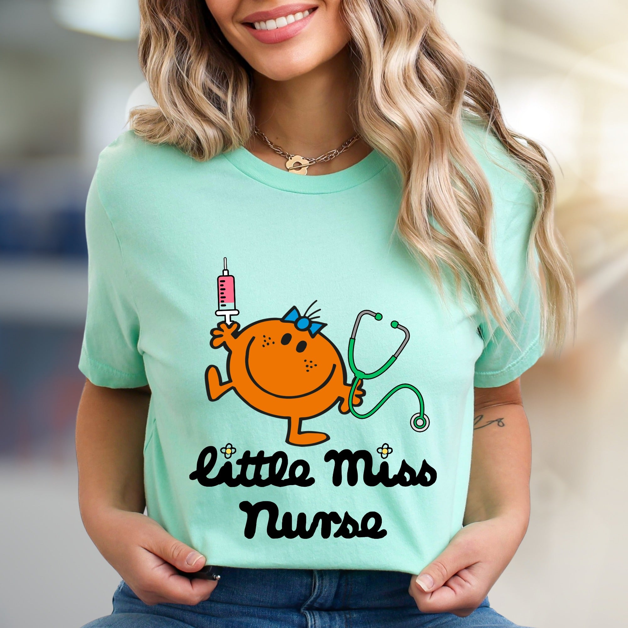 "little Miss Nurse" Adorable Healthcare Graphic Tee, A Playful Gift for RNs