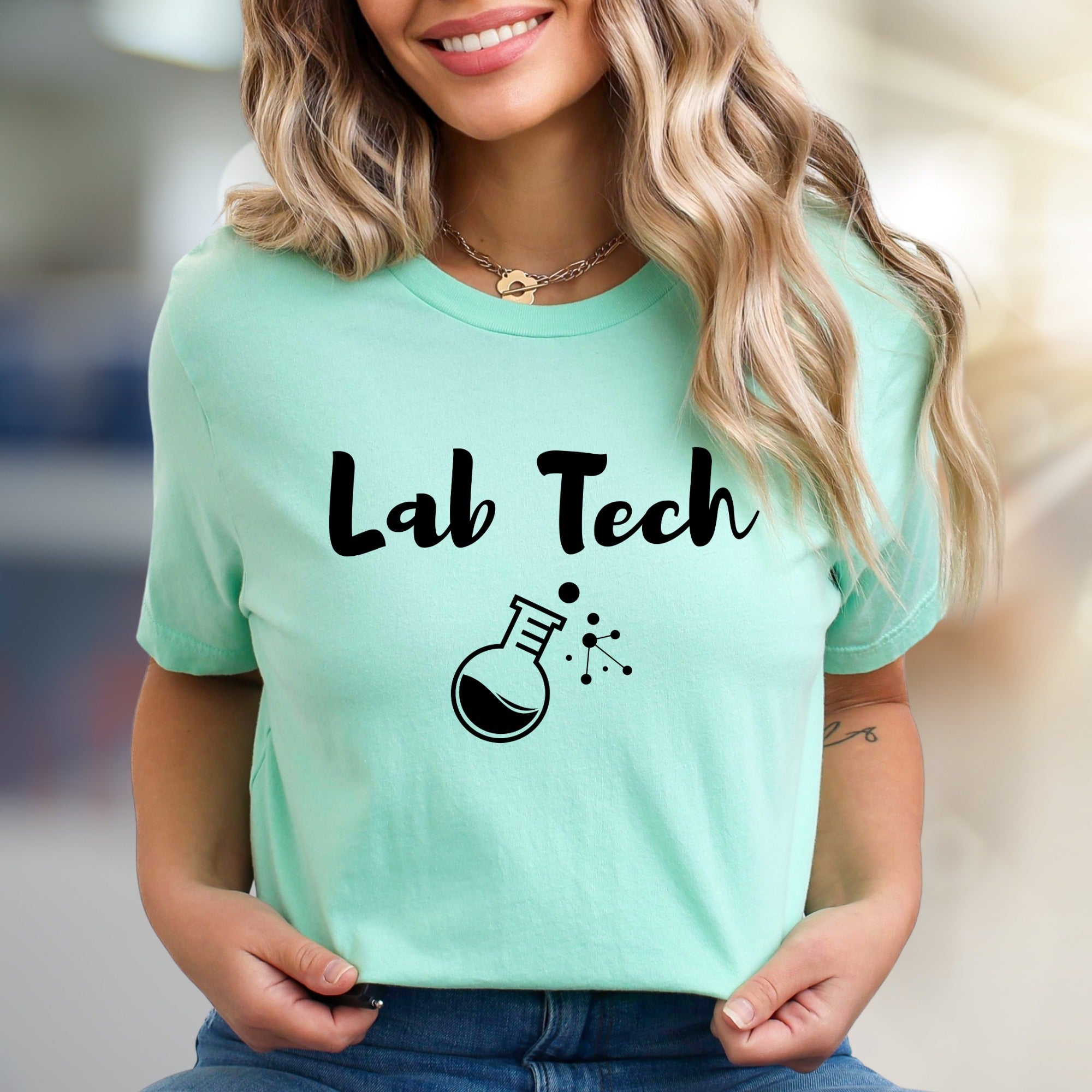 "Lab Tech" Scientific Flask Graphic Tee, A Science Niche Pick for Professionals