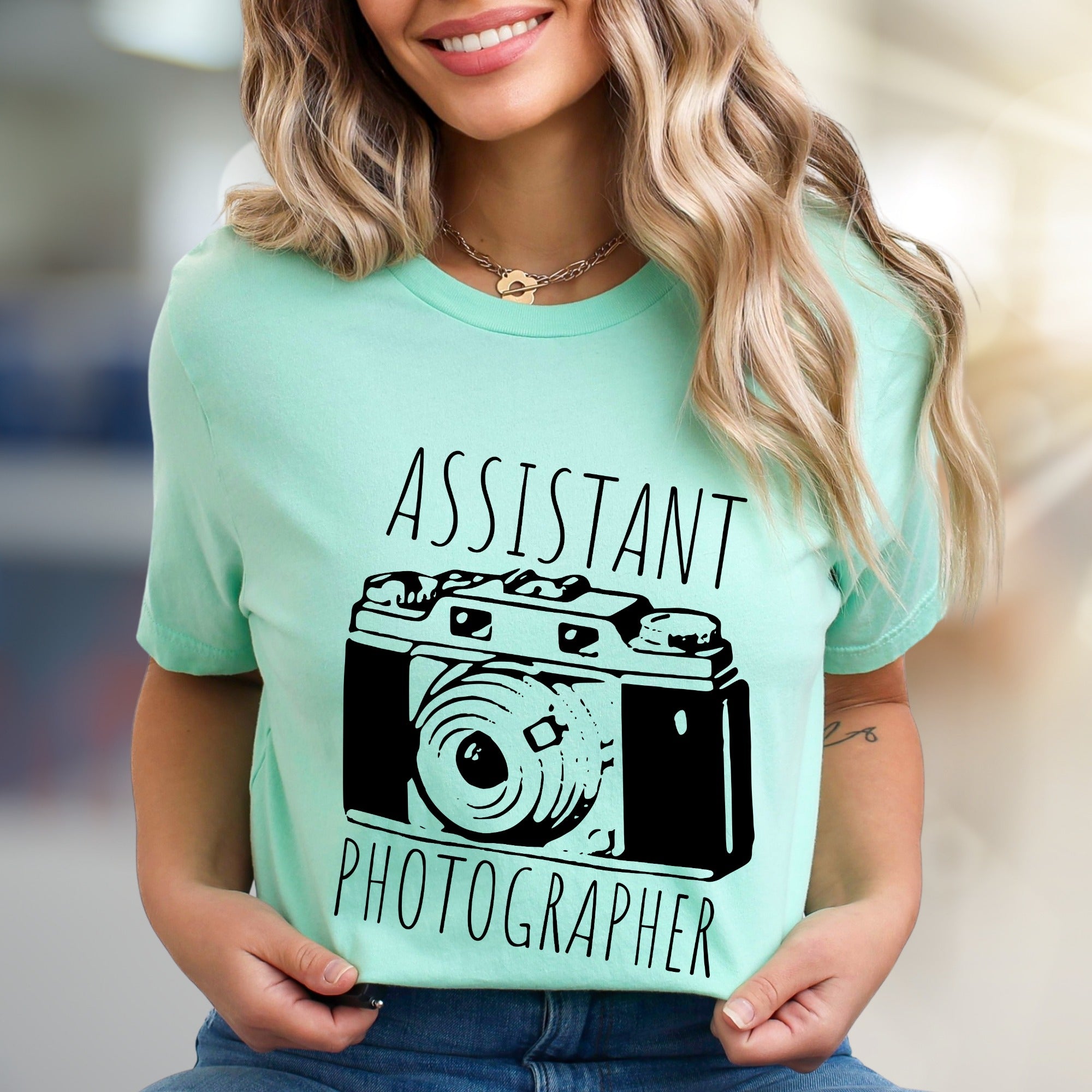 "ASSISTANT PHOTOGRAPHER" Vintage Camera Graphic Tee, a Photography Lover's Unisex Tee
