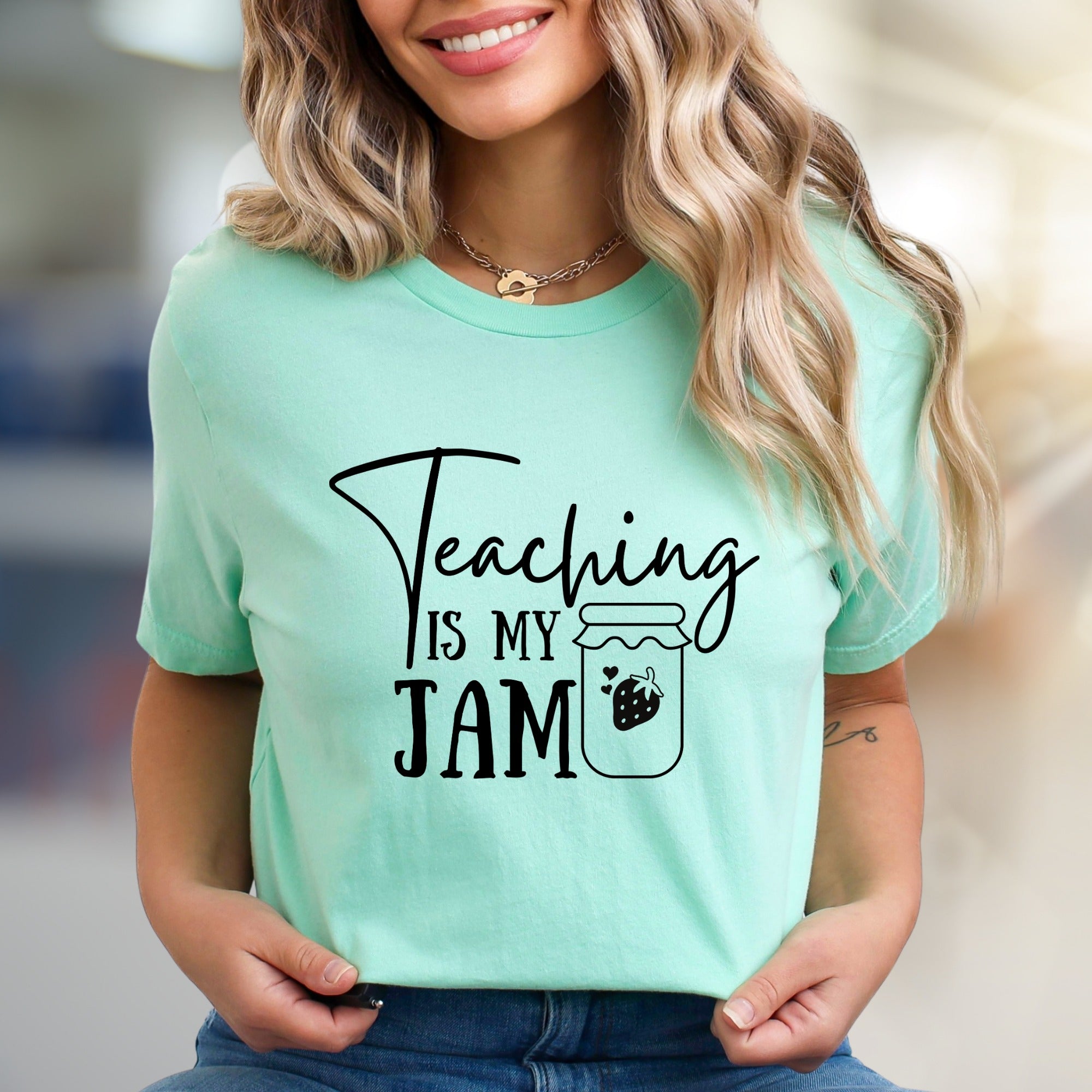 "Teaching Is My Jam" Teacher Appreciation Graphic Tee, a Heartfelt Pick for Educators