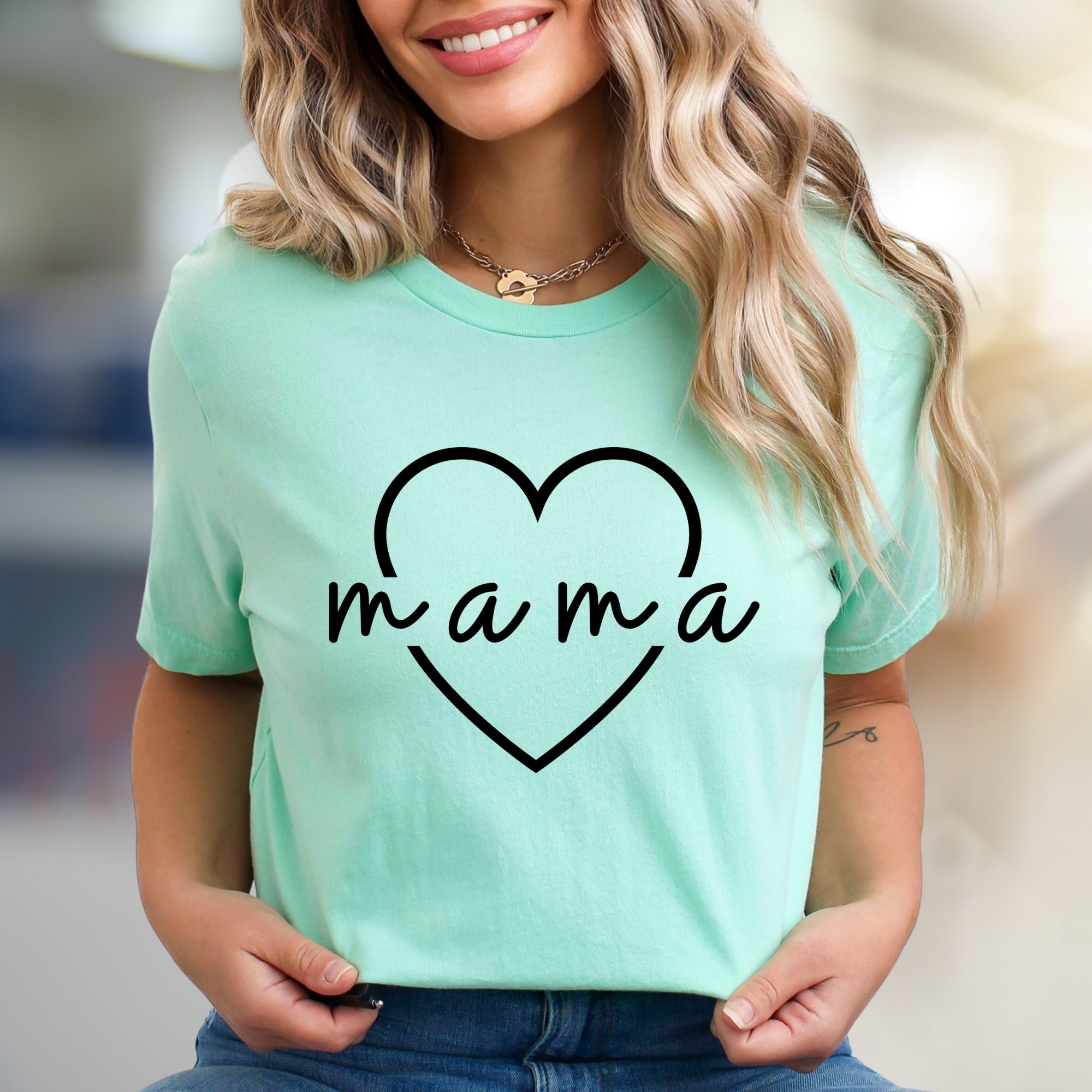 "Mama" Heart Script Graphic Tee, a Loving Pick for New Mothers