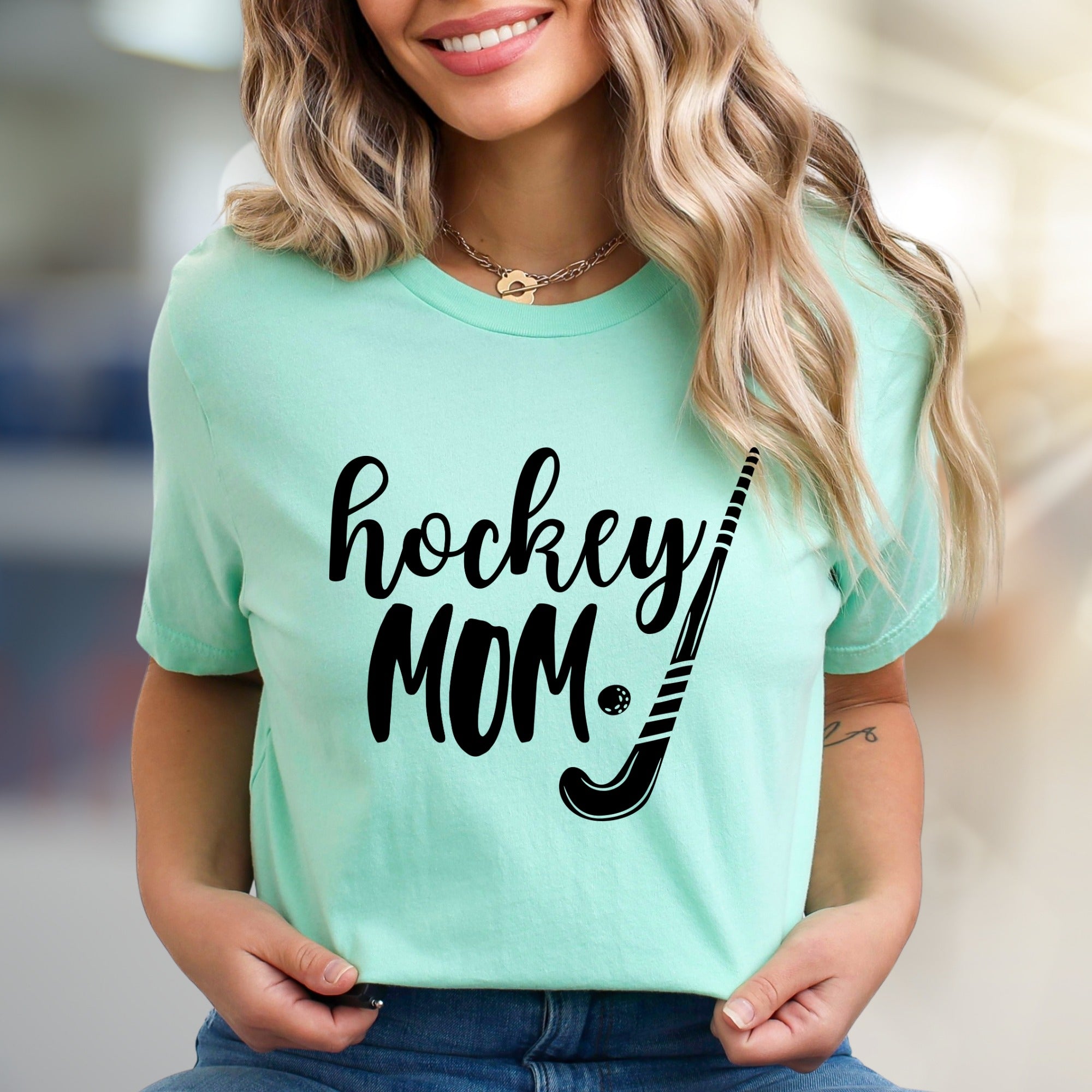 "Hockey MOM" Sports Enthusiast Graphic Tee, a Fan Favorite for Game Day Warriors